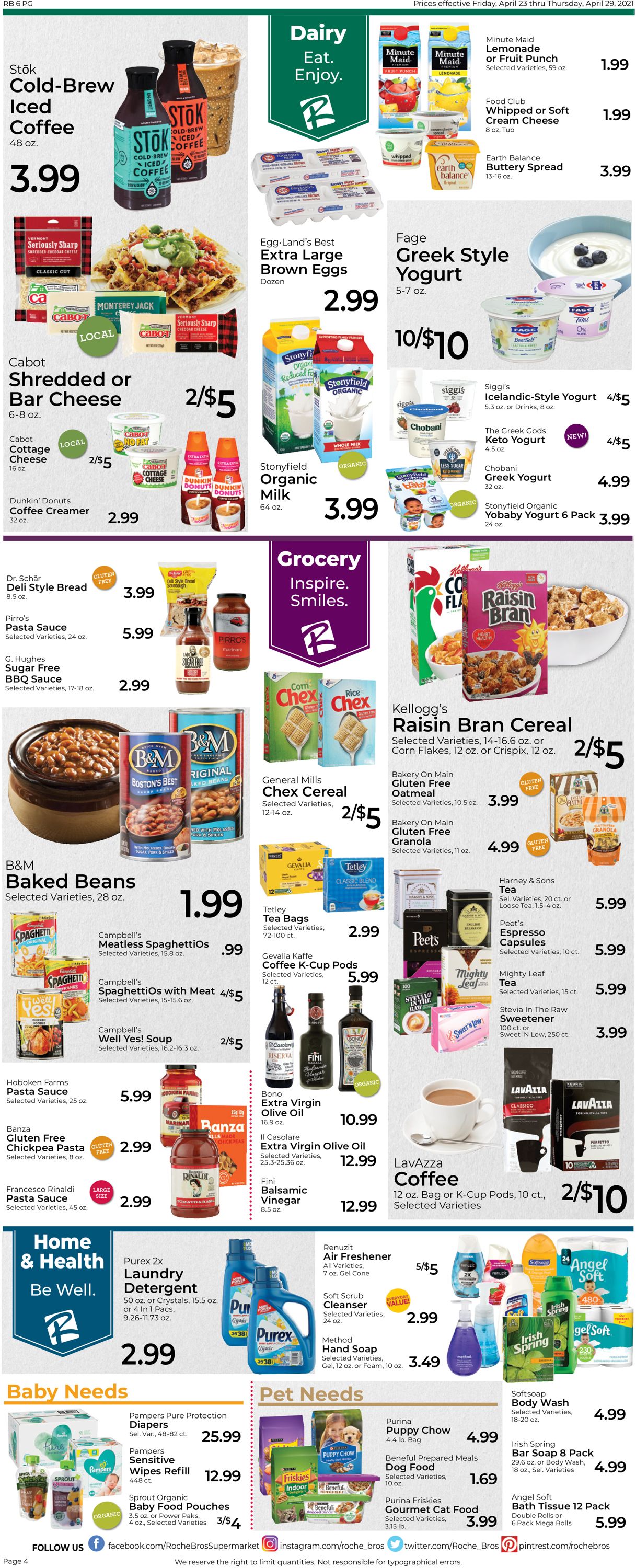 Roche Bros. Supermarkets Weekly Ad Circular - valid 04/23-04/29/2021 (Page 4)