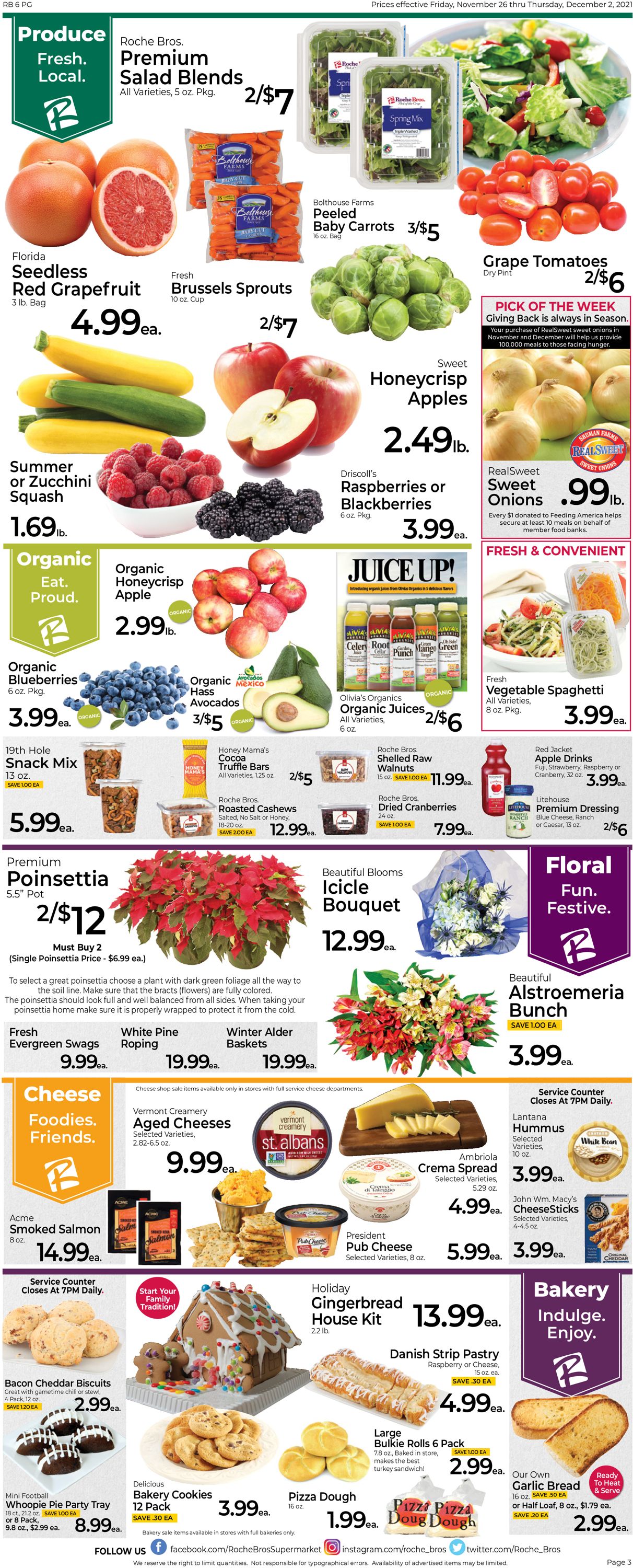 Roche Bros. Supermarkets Weekly Ad Circular - valid 11/26-12/02/2021 (Page 3)