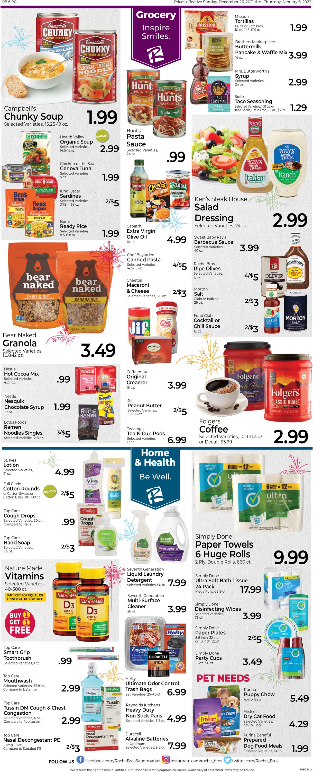 Roche Bros. Supermarkets Weekly Ad Circular - valid 12/26-01/06/2022 (Page 5)