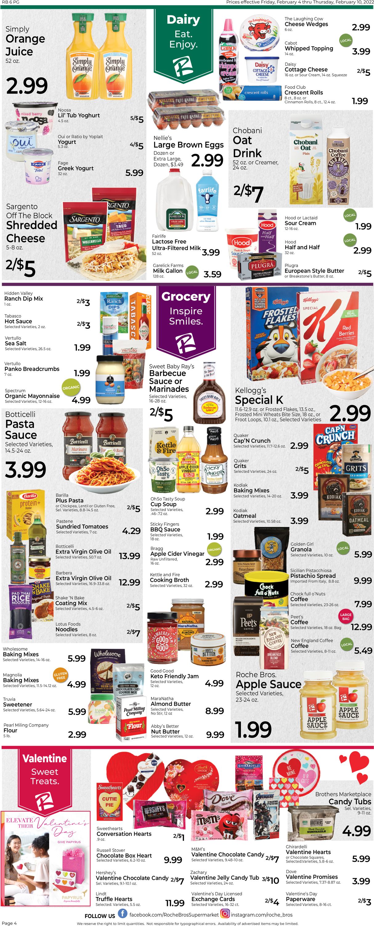 Roche Bros. Supermarkets Weekly Ad Circular - valid 02/04-02/10/2022 (Page 4)