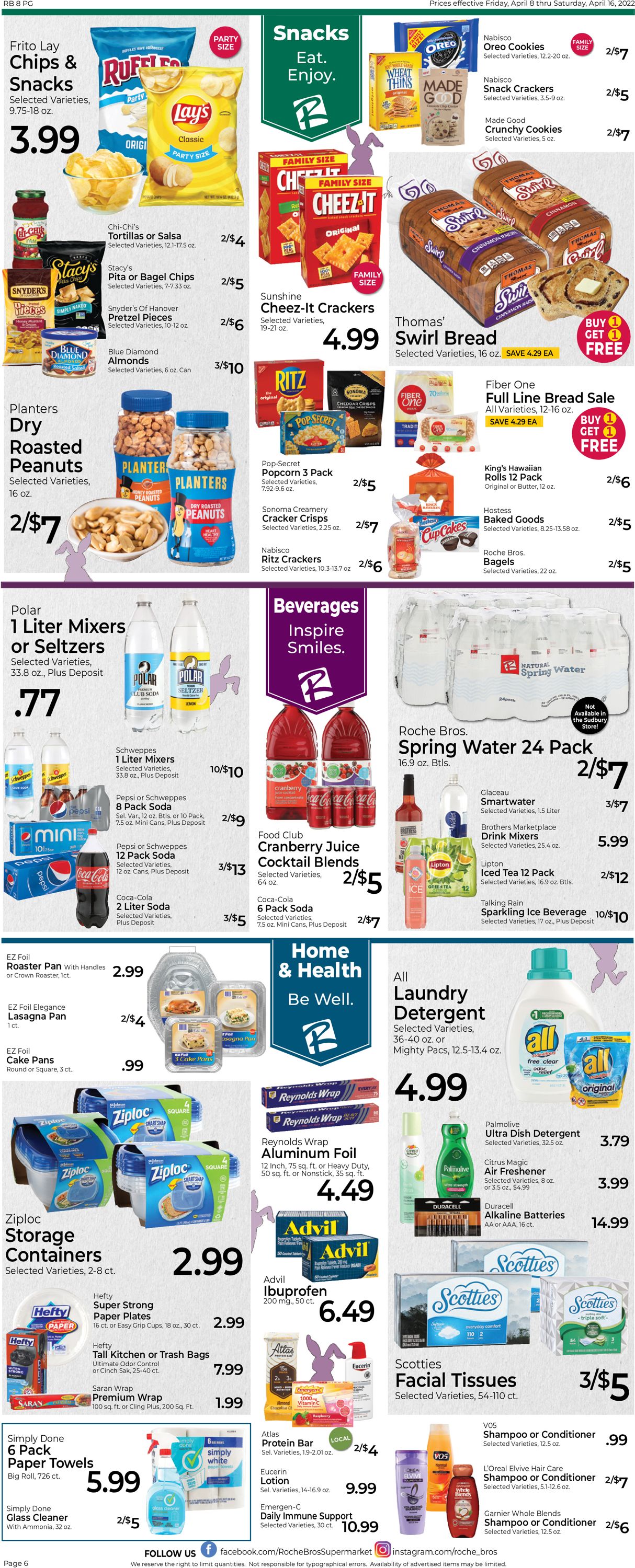 Roche Bros. Supermarkets Weekly Ad Circular - valid 04/08-04/16/2022 (Page 6)