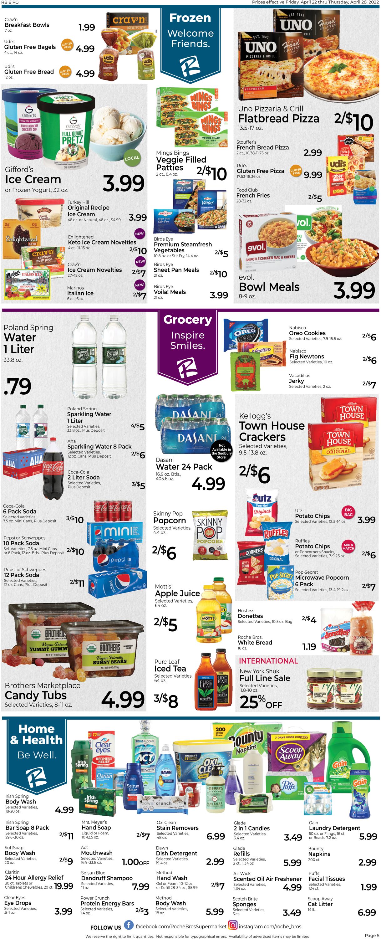 Roche Bros. Supermarkets Weekly Ad Circular - valid 04/22-04/28/2022 (Page 5)