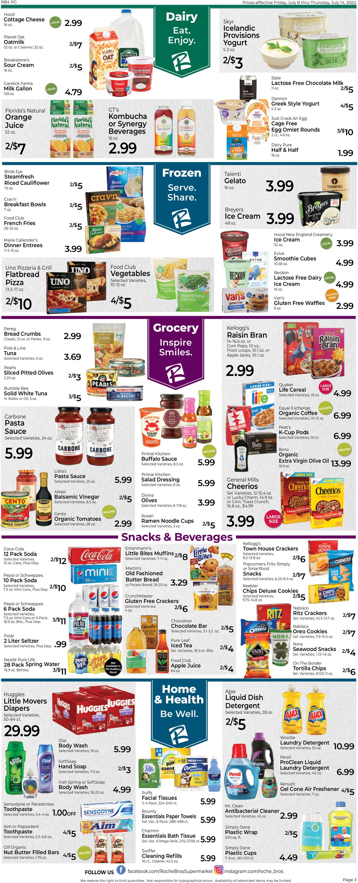 Roche Bros. Supermarkets Weekly Ad Circular - valid 07/08-07/14/2022 (Page 3)