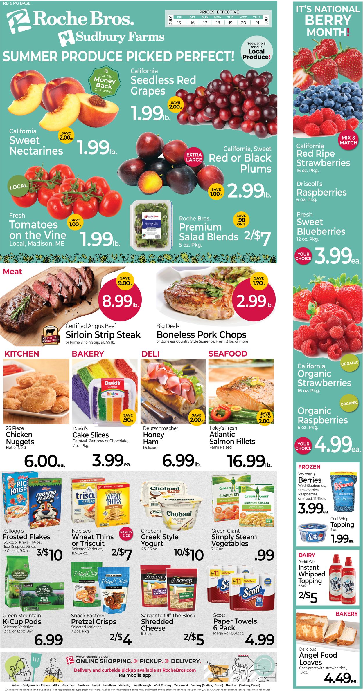 Roche Bros. Supermarkets Weekly Ad Circular - valid 07/15-07/21/2022