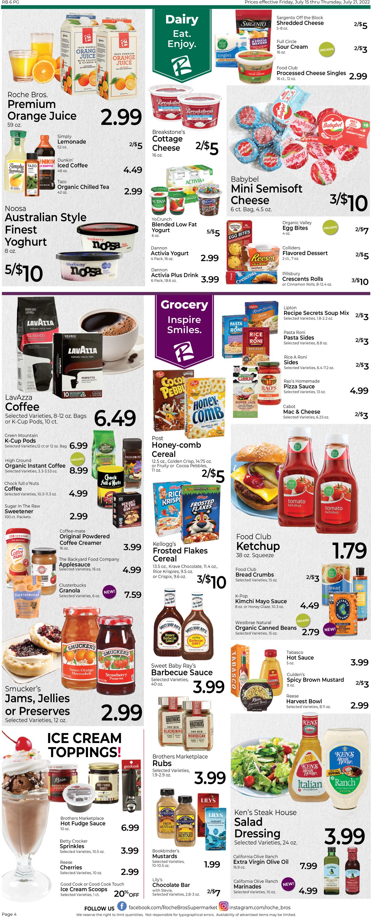Roche Bros. Supermarkets Weekly Ad Circular - valid 07/15-07/21/2022 (Page 4)
