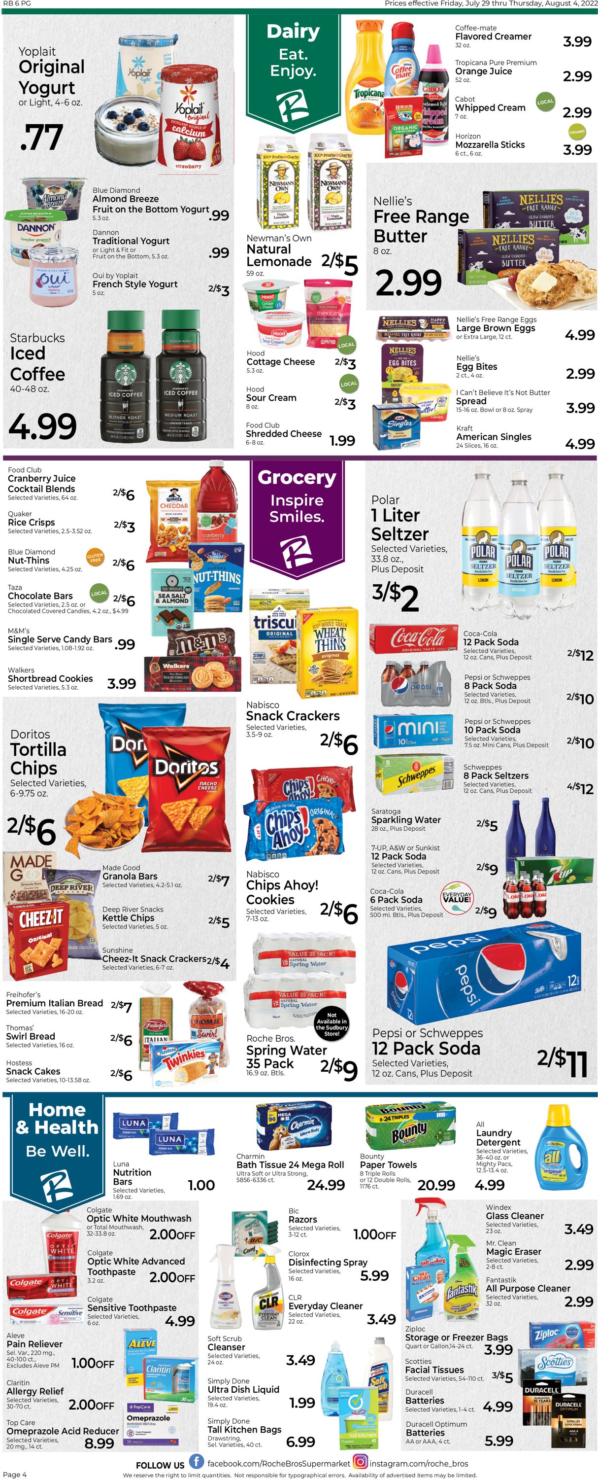 Roche Bros. Supermarkets Weekly Ad Circular - valid 07/29-08/04/2022 (Page 4)