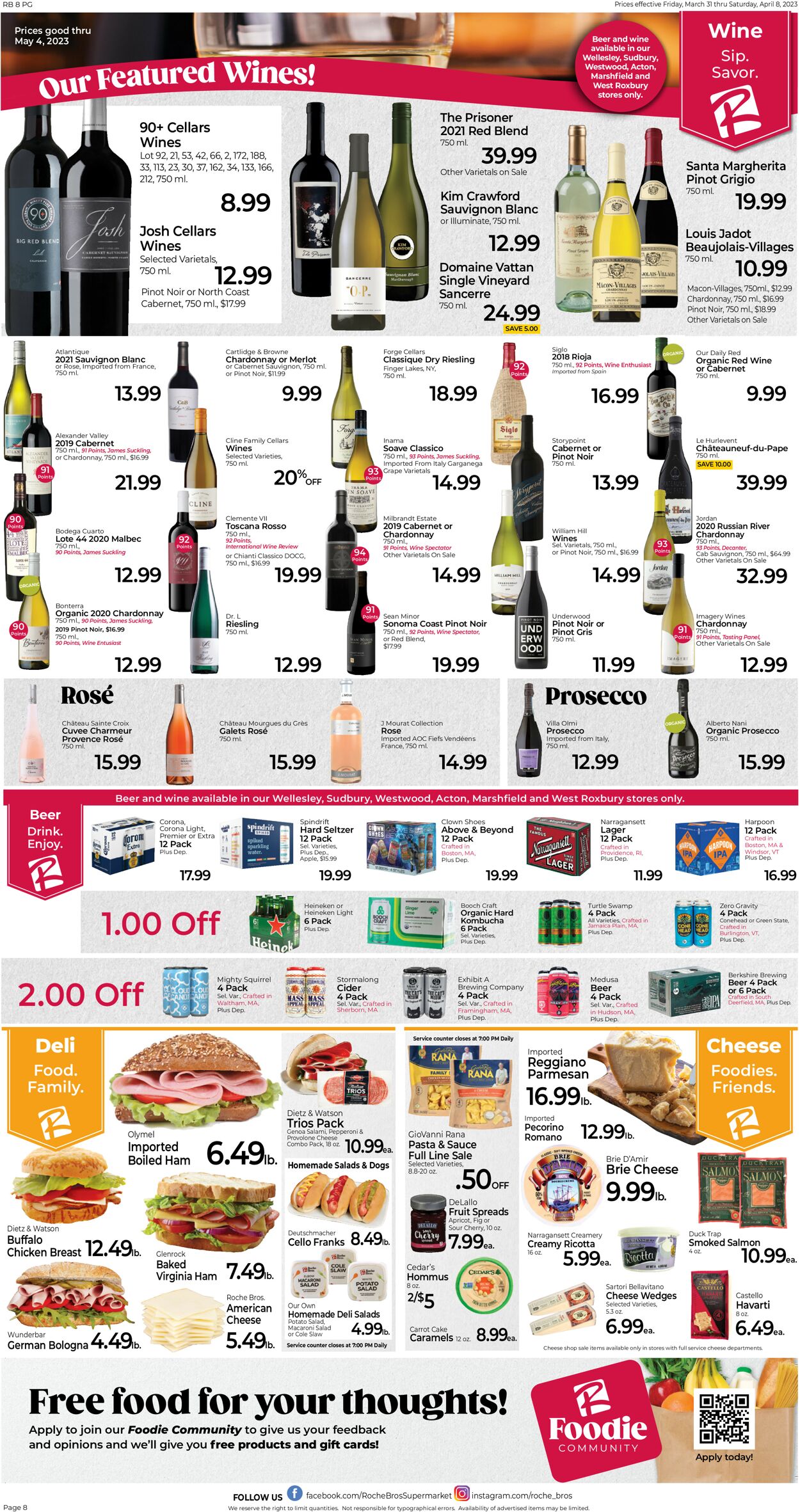 Roche Bros. Supermarkets Weekly Ad Circular - valid 03/31-04/08/2023 (Page 8)