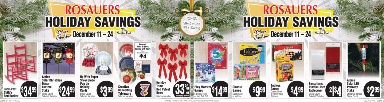 Rosauers - Holiday Ad 2019 Weekly Ad Circular - valid 12/11-12/24/2019 (Page 2)