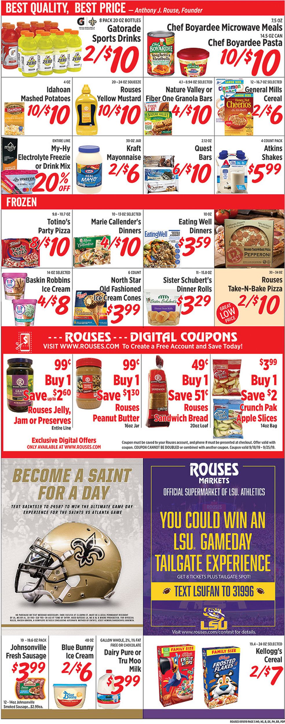 Rouses Weekly Ad Circular - valid 09/18-09/25/2019 (Page 7)