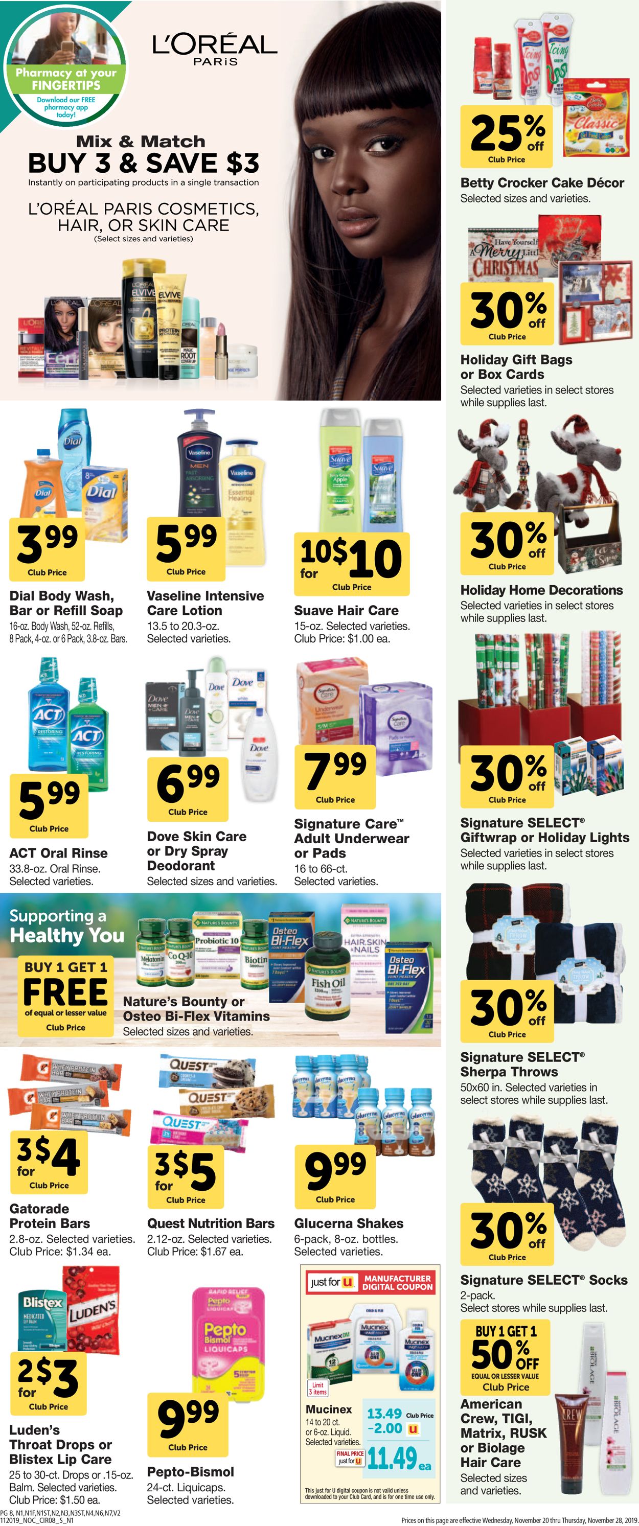 Safeway Weekly Ad Circular - valid 11/20-11/28/2019 (Page 8)