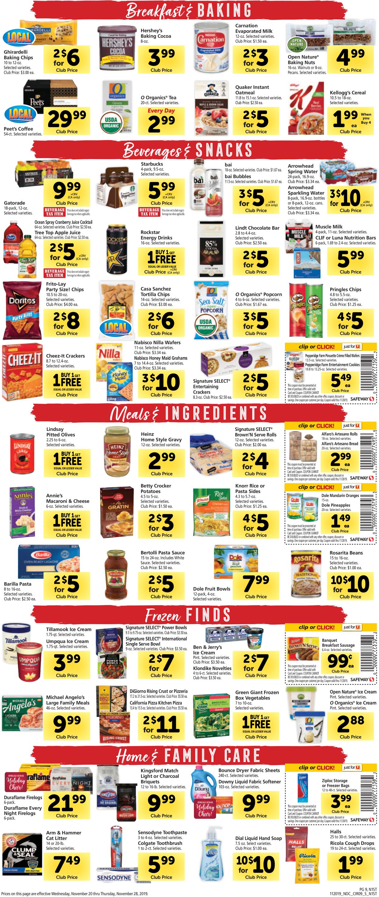 Safeway Weekly Ad Circular - valid 11/20-11/28/2019 (Page 9)