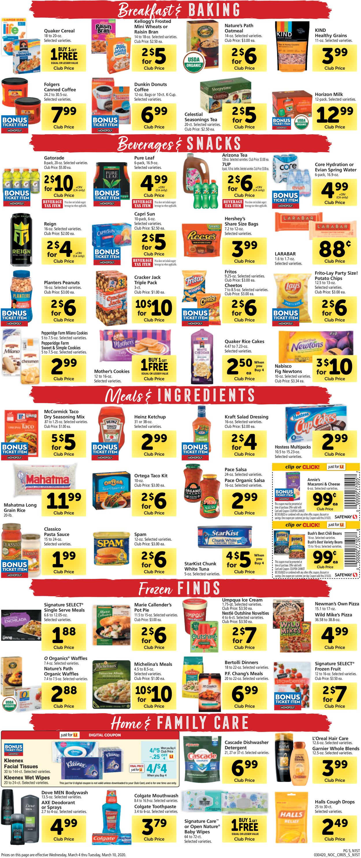 Safeway Weekly Ad Circular - valid 03/04-03/10/2020 (Page 5)