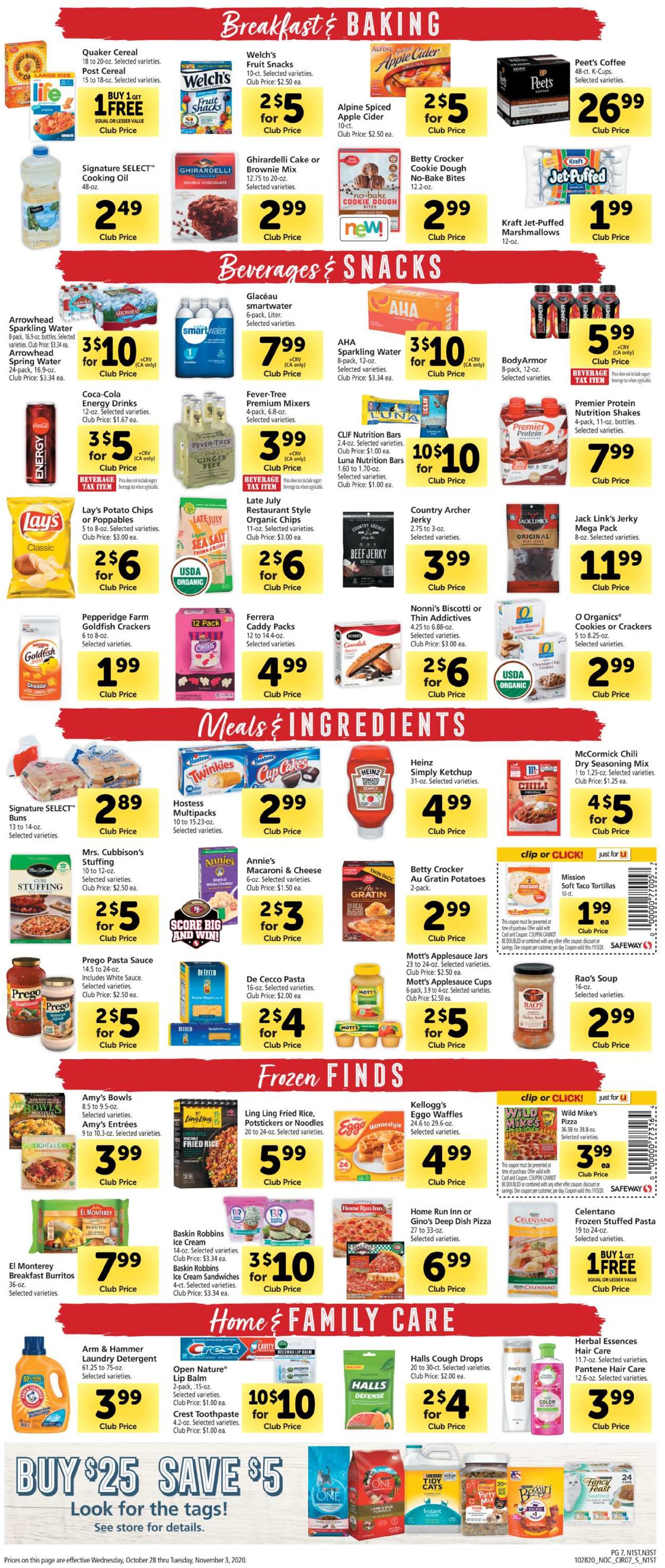 Safeway Weekly Ad Circular - valid 10/28-11/03/2020 (Page 7)
