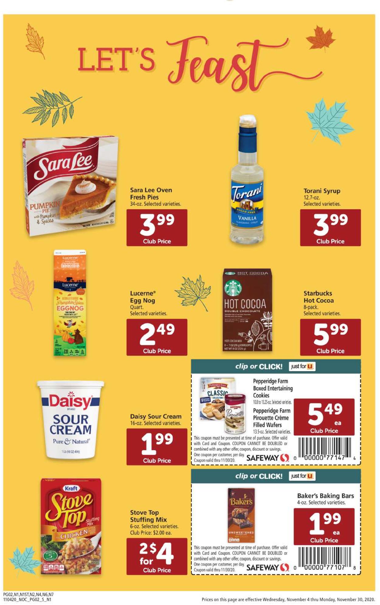 Safeway Weekly Ad Circular - valid 11/04-11/30/2020 (Page 2)