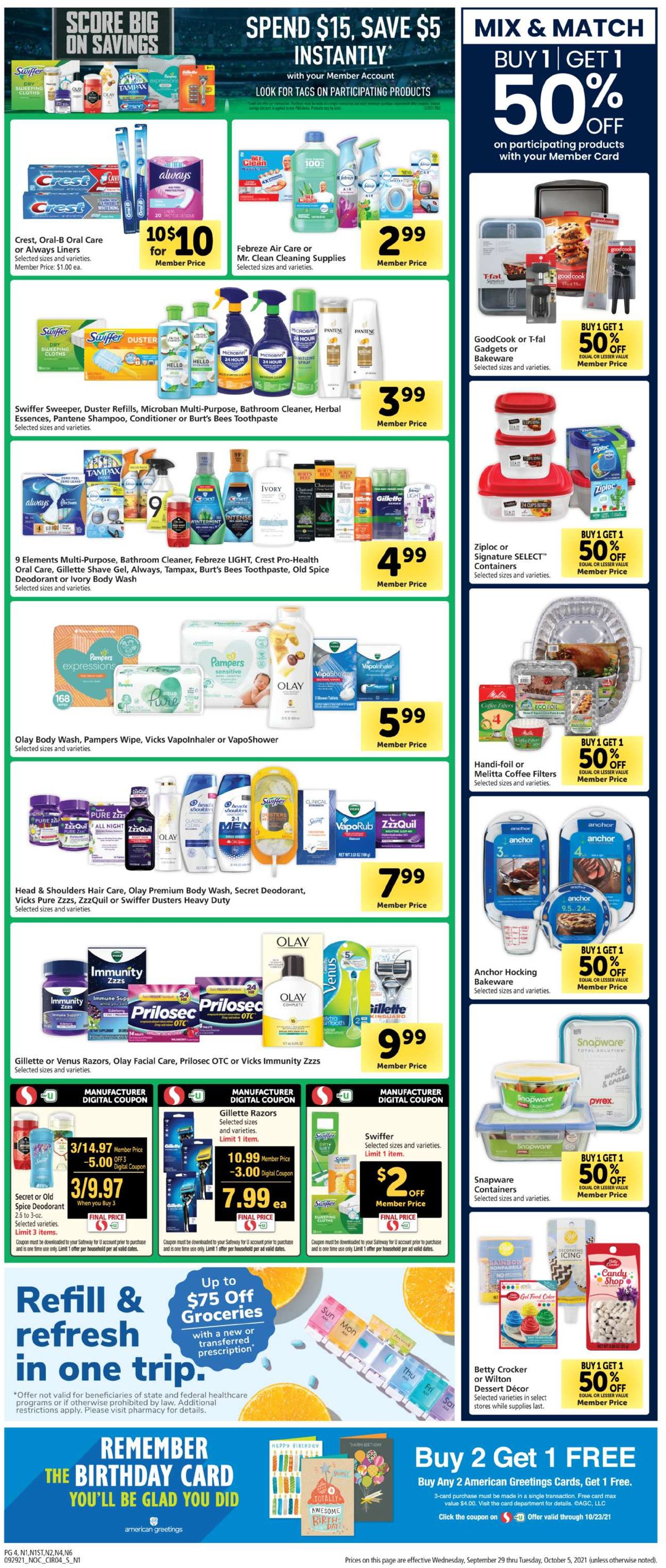 Safeway Weekly Ad Circular - valid 09/29-10/05/2021 (Page 4)
