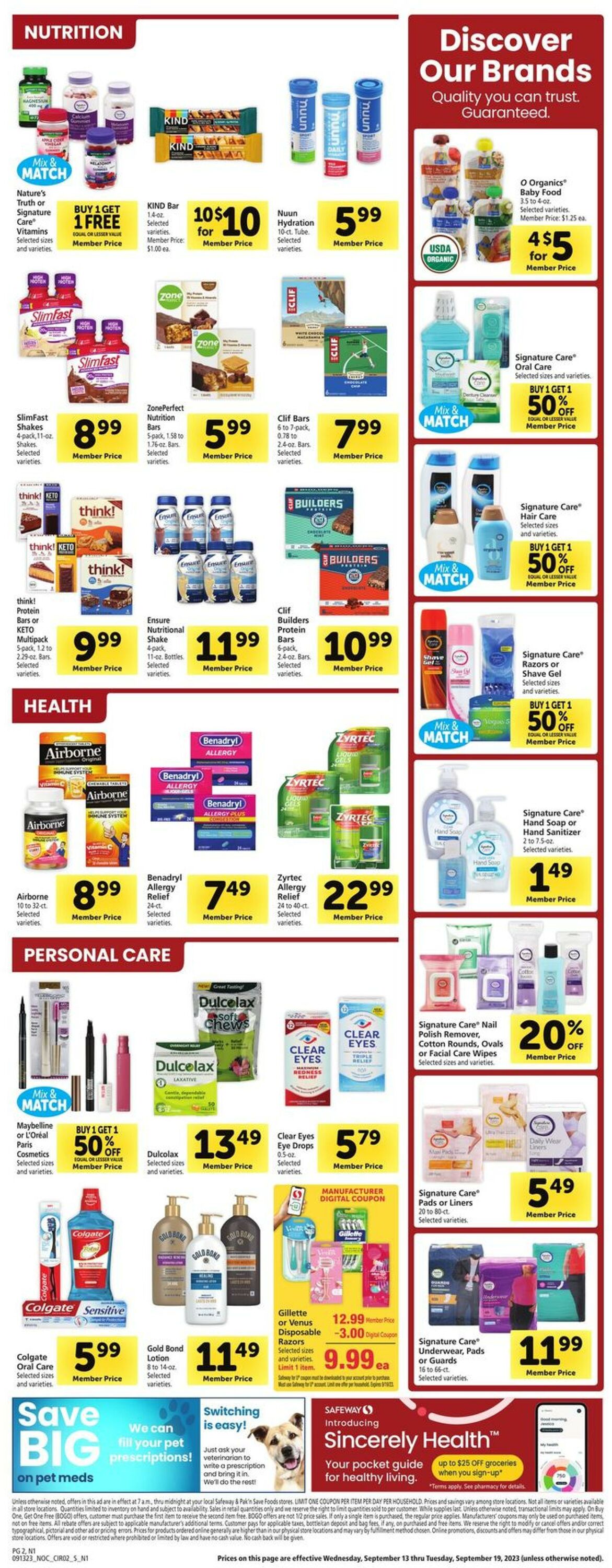 Safeway Weekly Ad Circular - valid 09/13-09/19/2023 (Page 2)