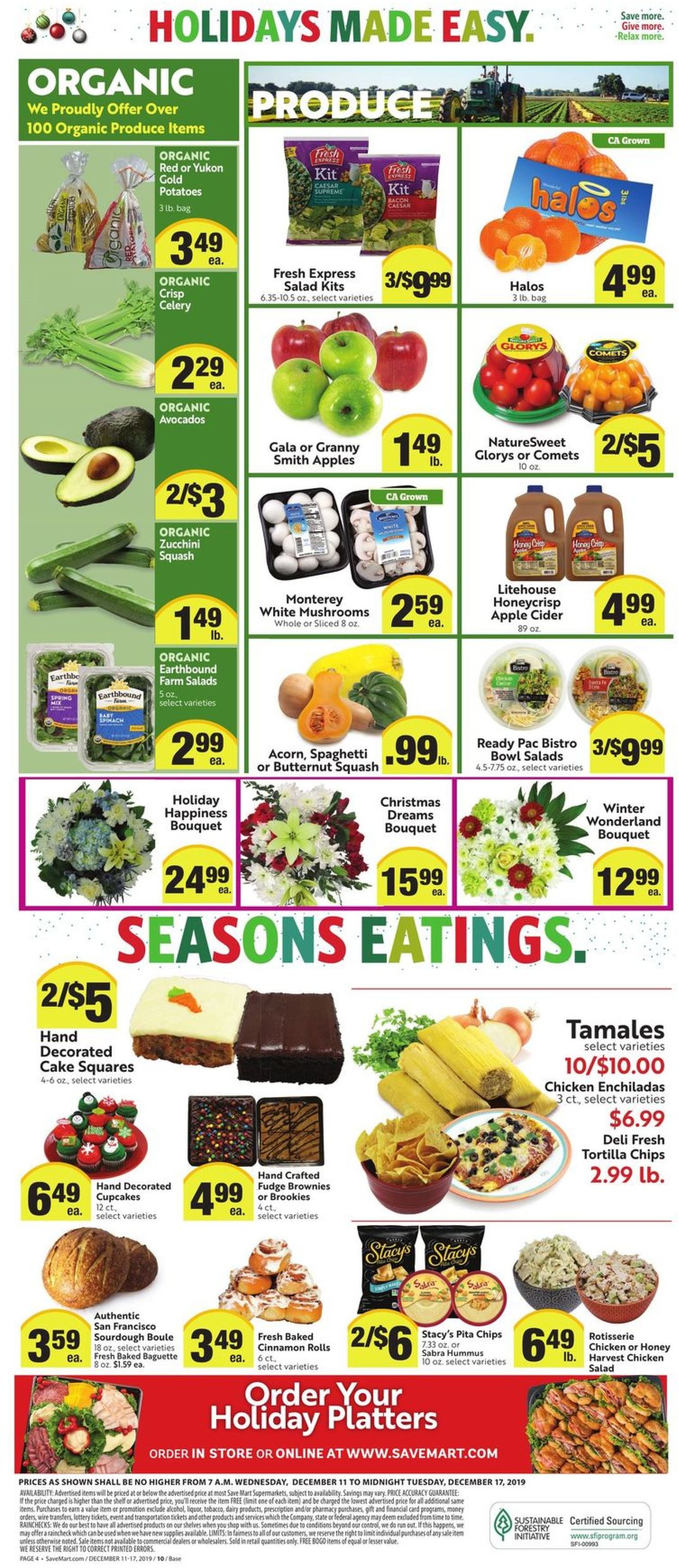Save Mart - Holidays Ad 2019 Weekly Ad Circular - valid 12/11-12/17/2019 (Page 4)