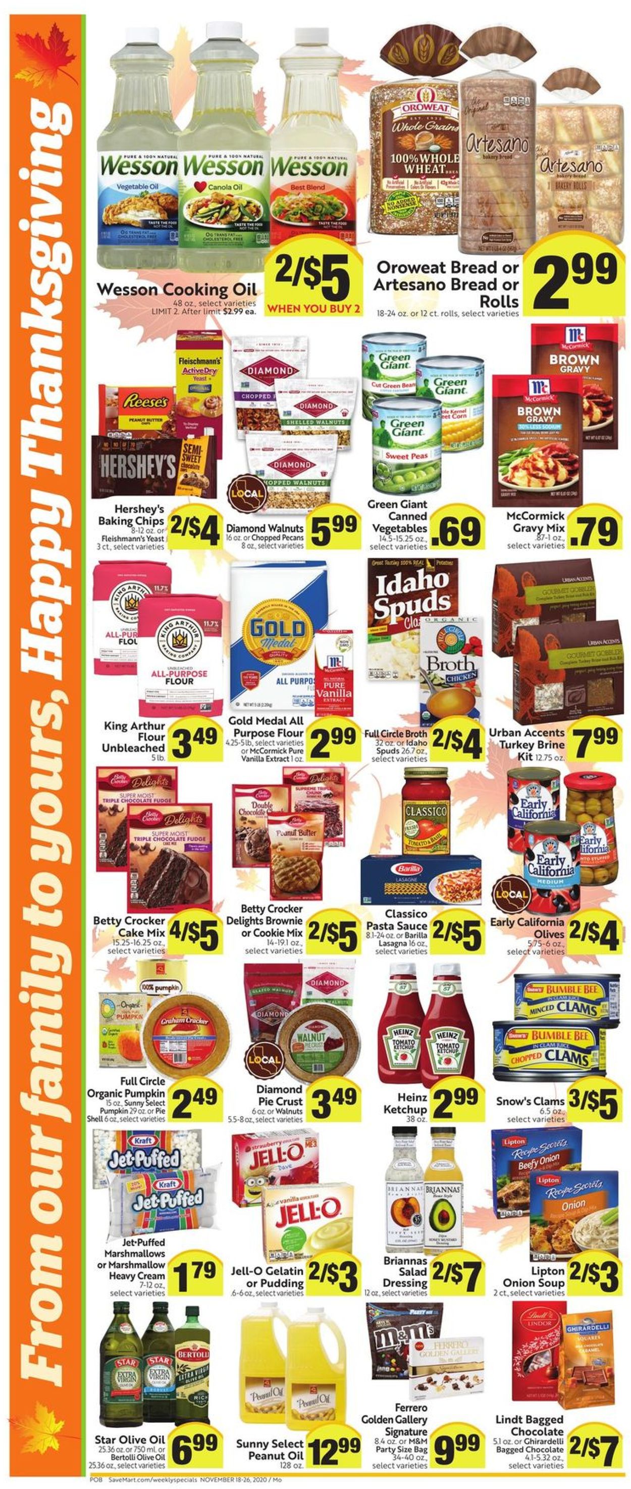 Save Mart Thanksgiving ad 2020 Weekly Ad Circular - valid 11/18-11/26/2020 (Page 4)
