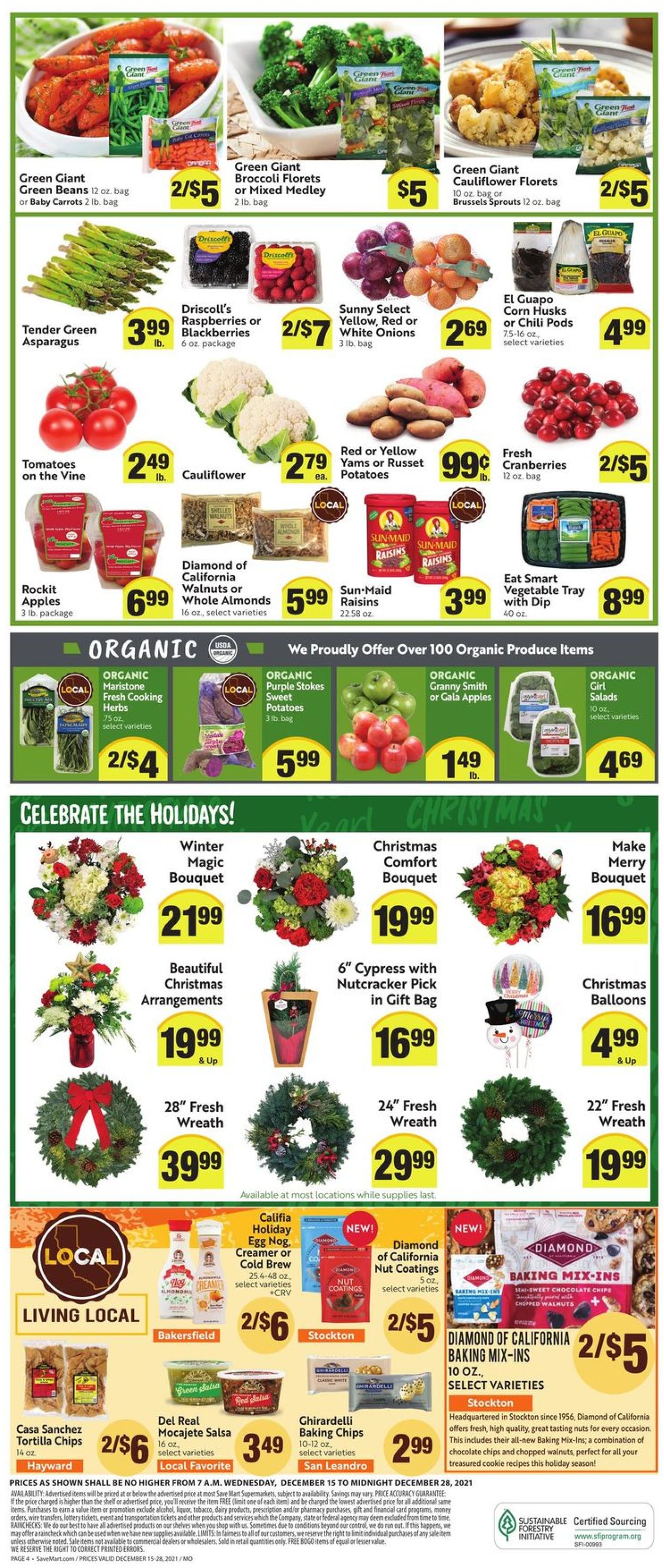 Save Mart HOLIDAYS 2021 Weekly Ad Circular - valid 12/15-12/28/2021 (Page 4)