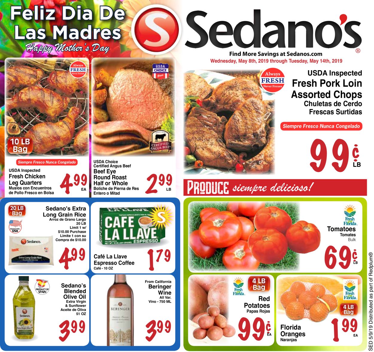 Sedano's Weekly Ad Circular - valid 05/08-05/14/2019