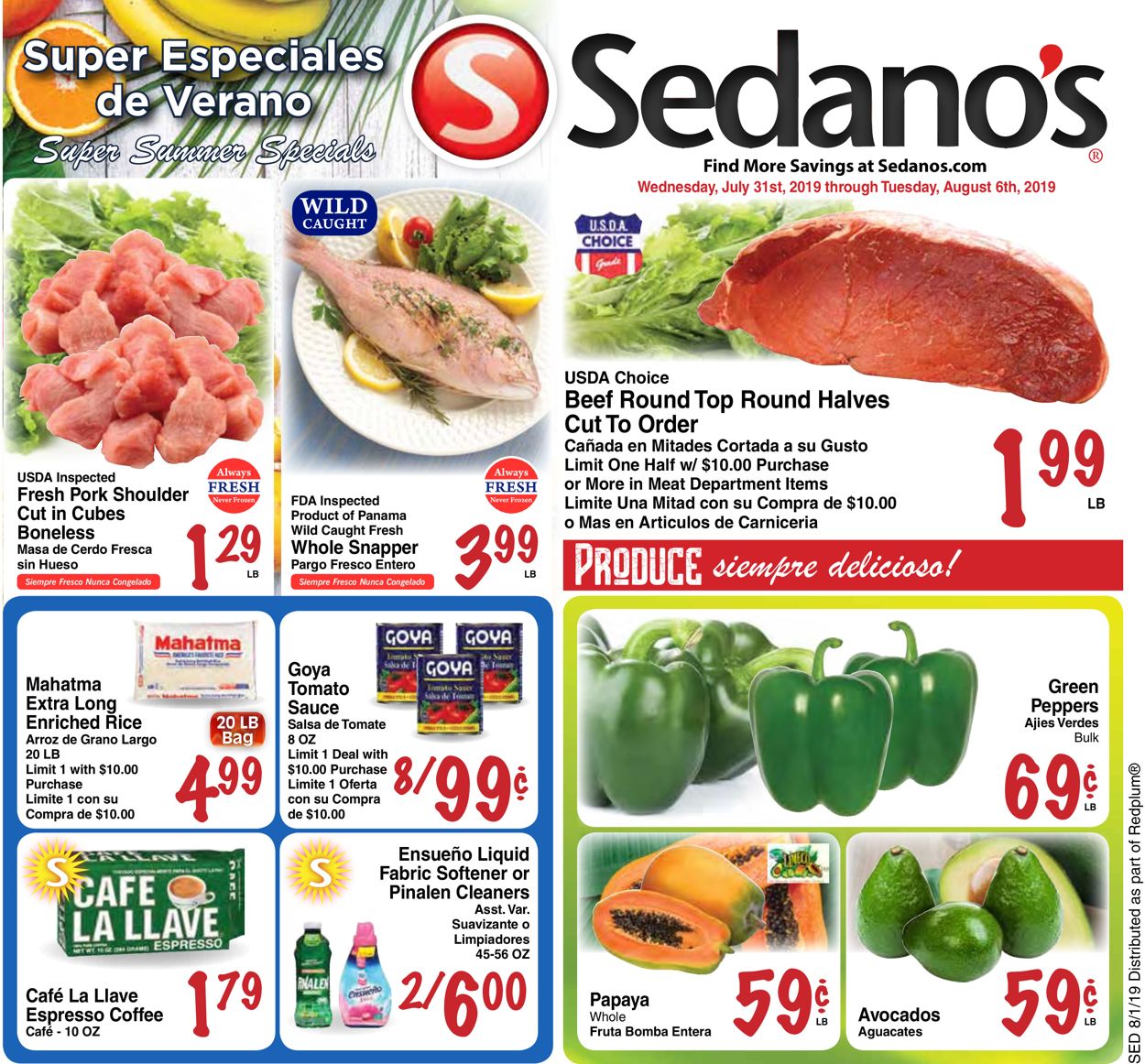 Sedano's Weekly Ad Circular - valid 07/31-08/06/2019