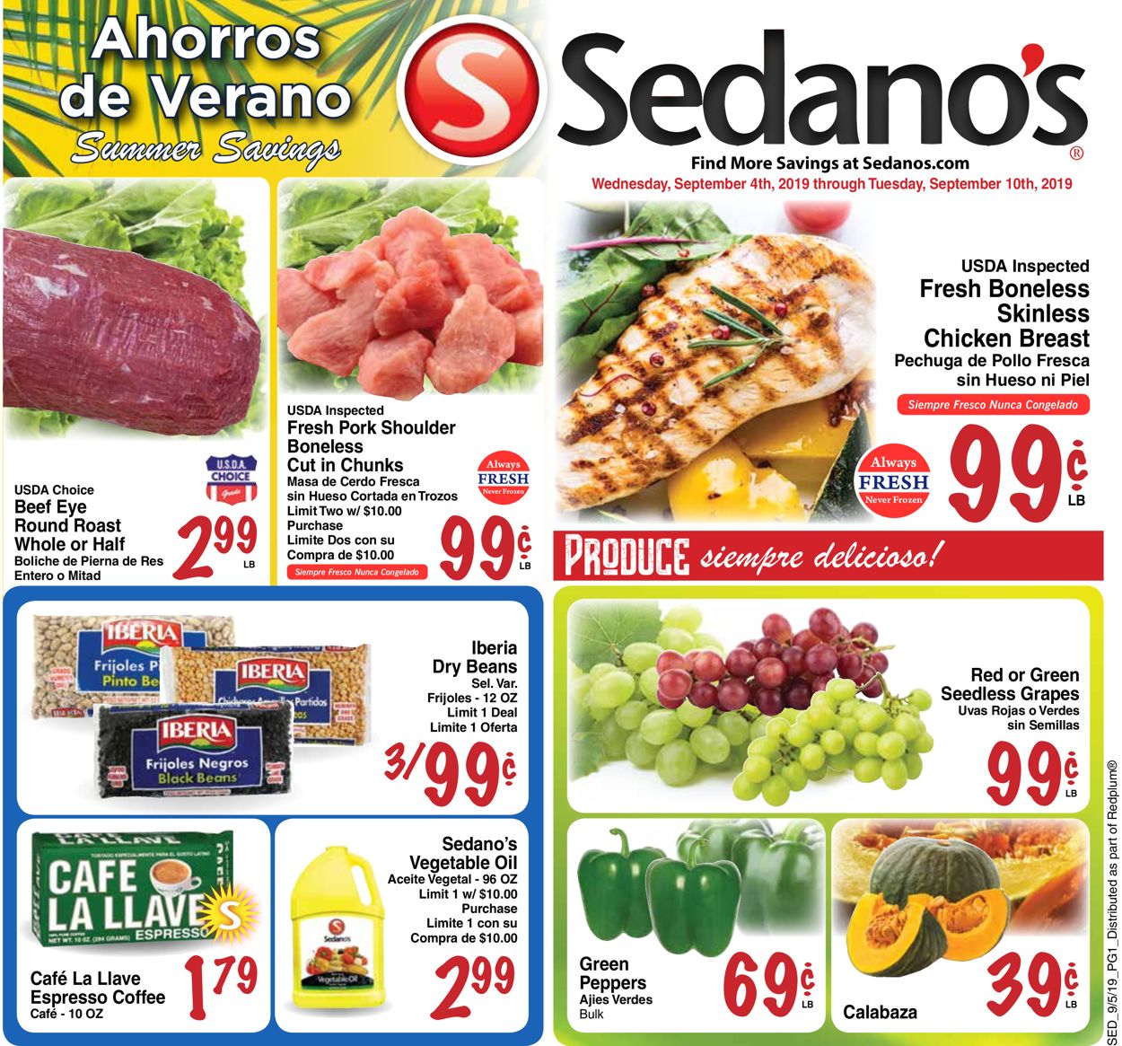 Sedano's Weekly Ad Circular - valid 09/04-09/10/2019