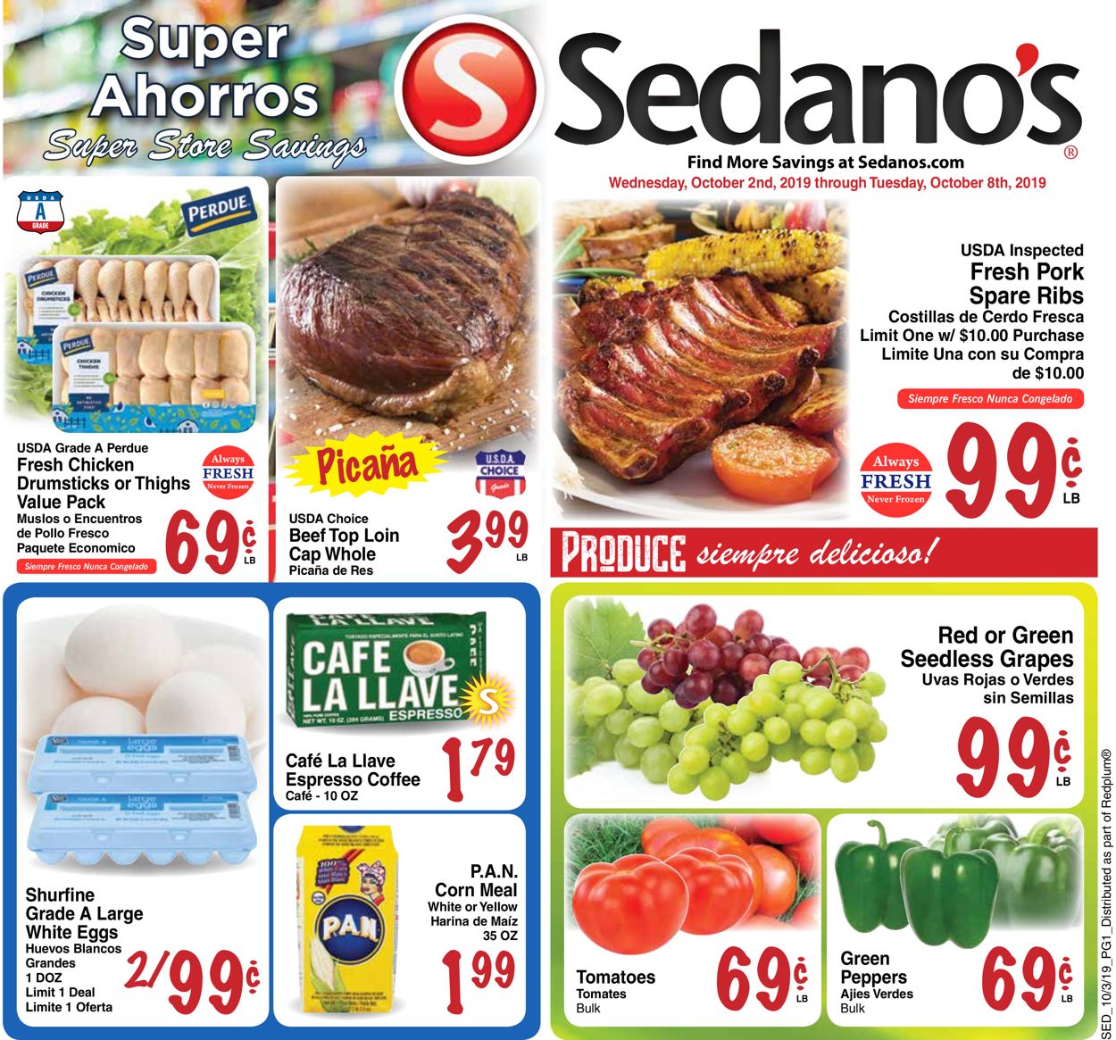 Sedano's Weekly Ad Circular - valid 10/02-10/08/2019