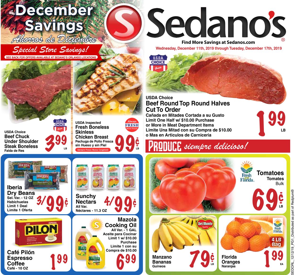 Sedano's - December Savings 2019 Weekly Ad Circular - valid 12/11-12/17/2019