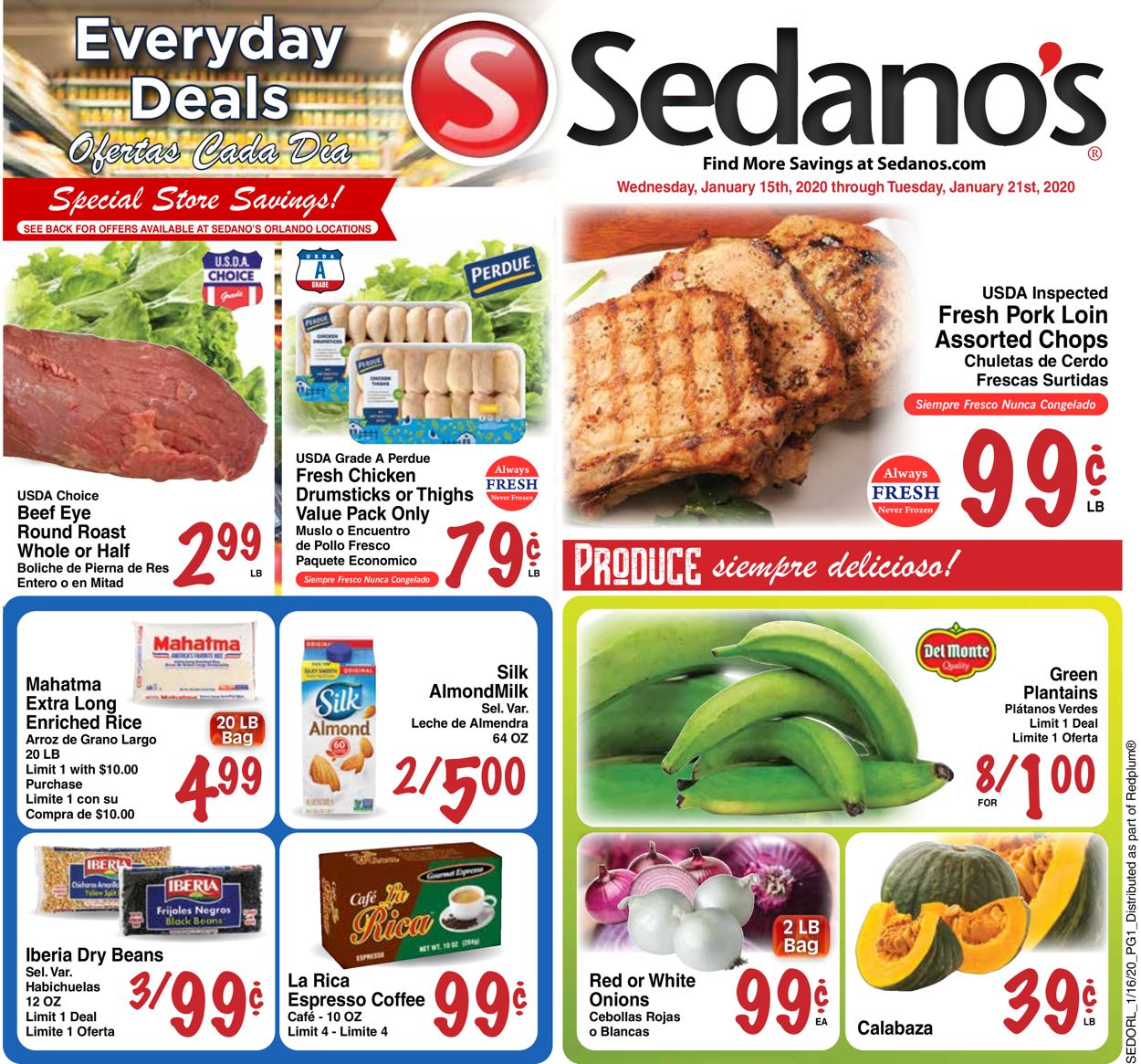 Sedano's Weekly Ad Circular - valid 01/15-01/21/2020