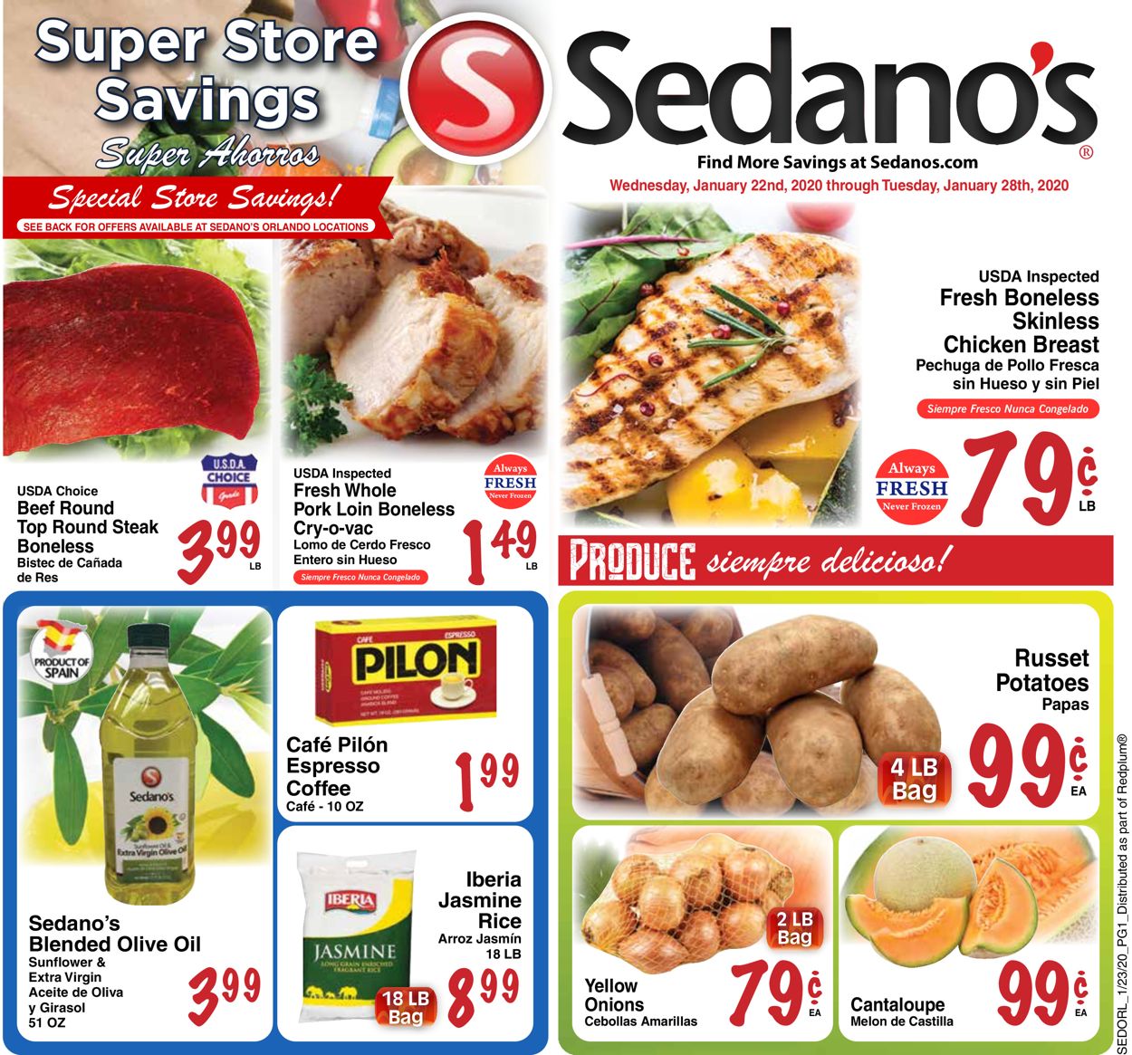 Sedano's Weekly Ad Circular - valid 01/22-01/28/2020