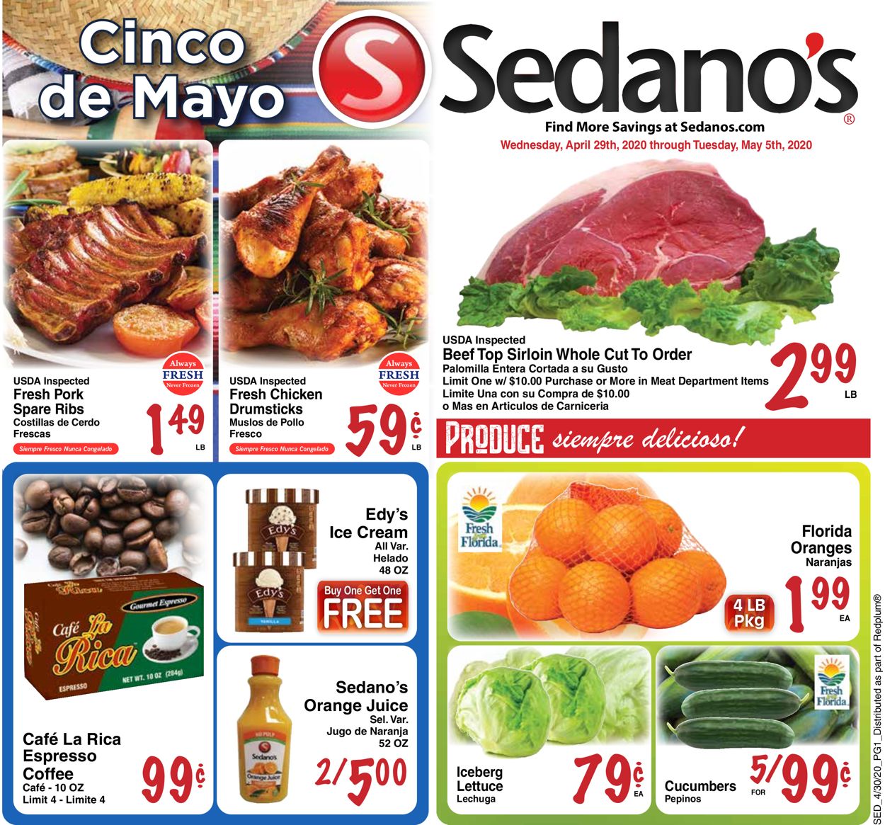 Sedano's Weekly Ad Circular - valid 04/29-05/05/2020