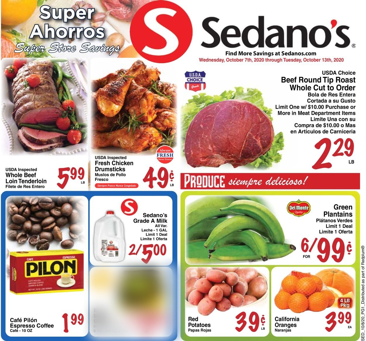Sedano's Weekly Ad Circular - valid 10/07-10/13/2020