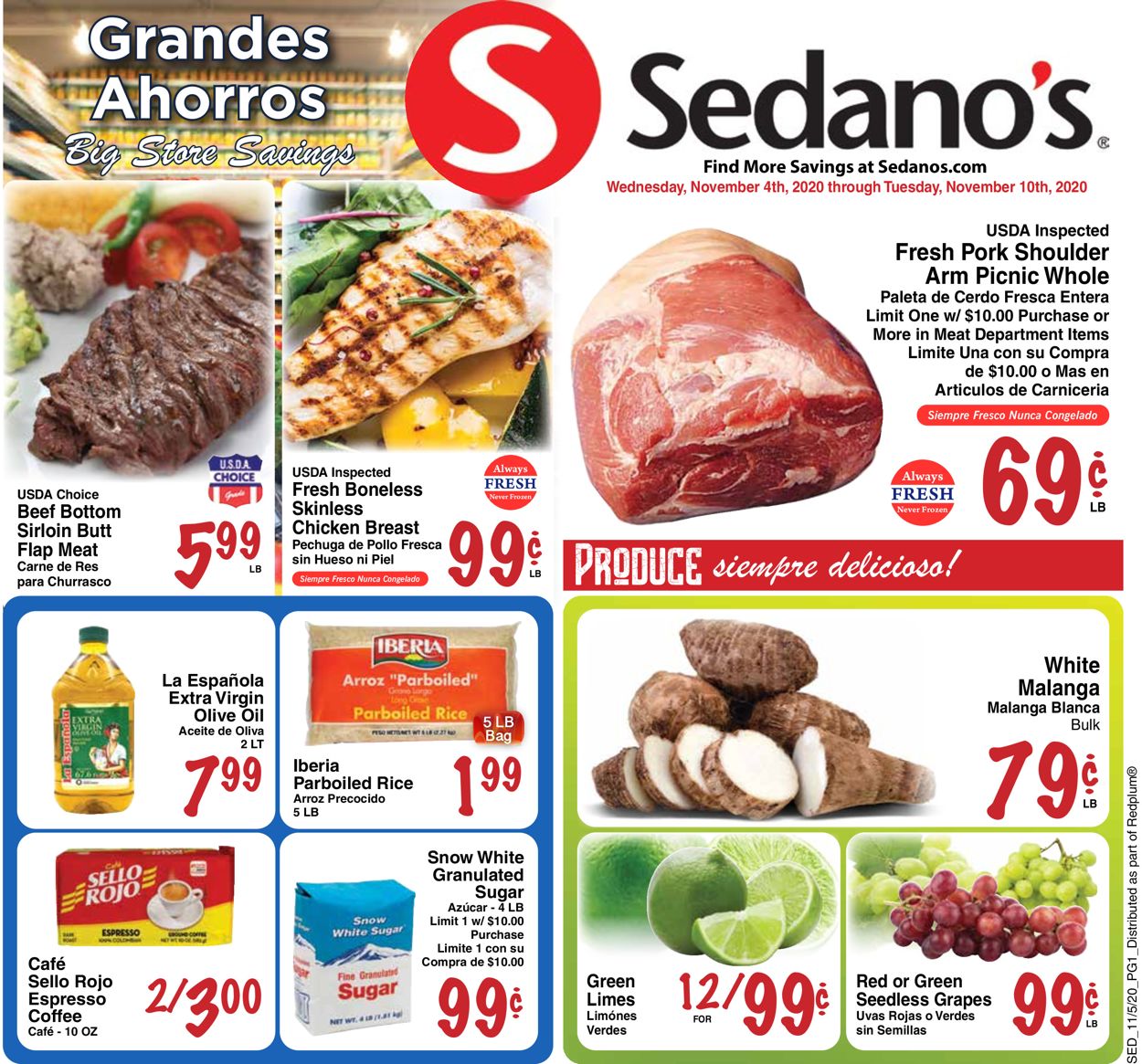Sedano's Weekly Ad Circular - valid 11/04-11/10/2020
