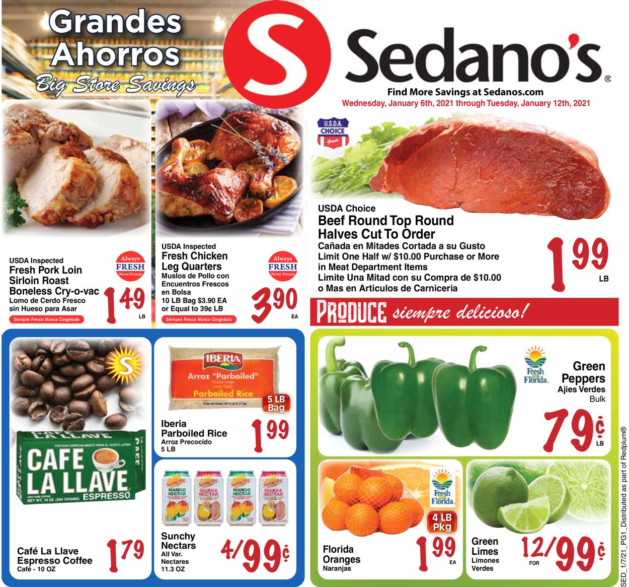 Sedano's Weekly Ad Circular - valid 01/06-01/12/2021