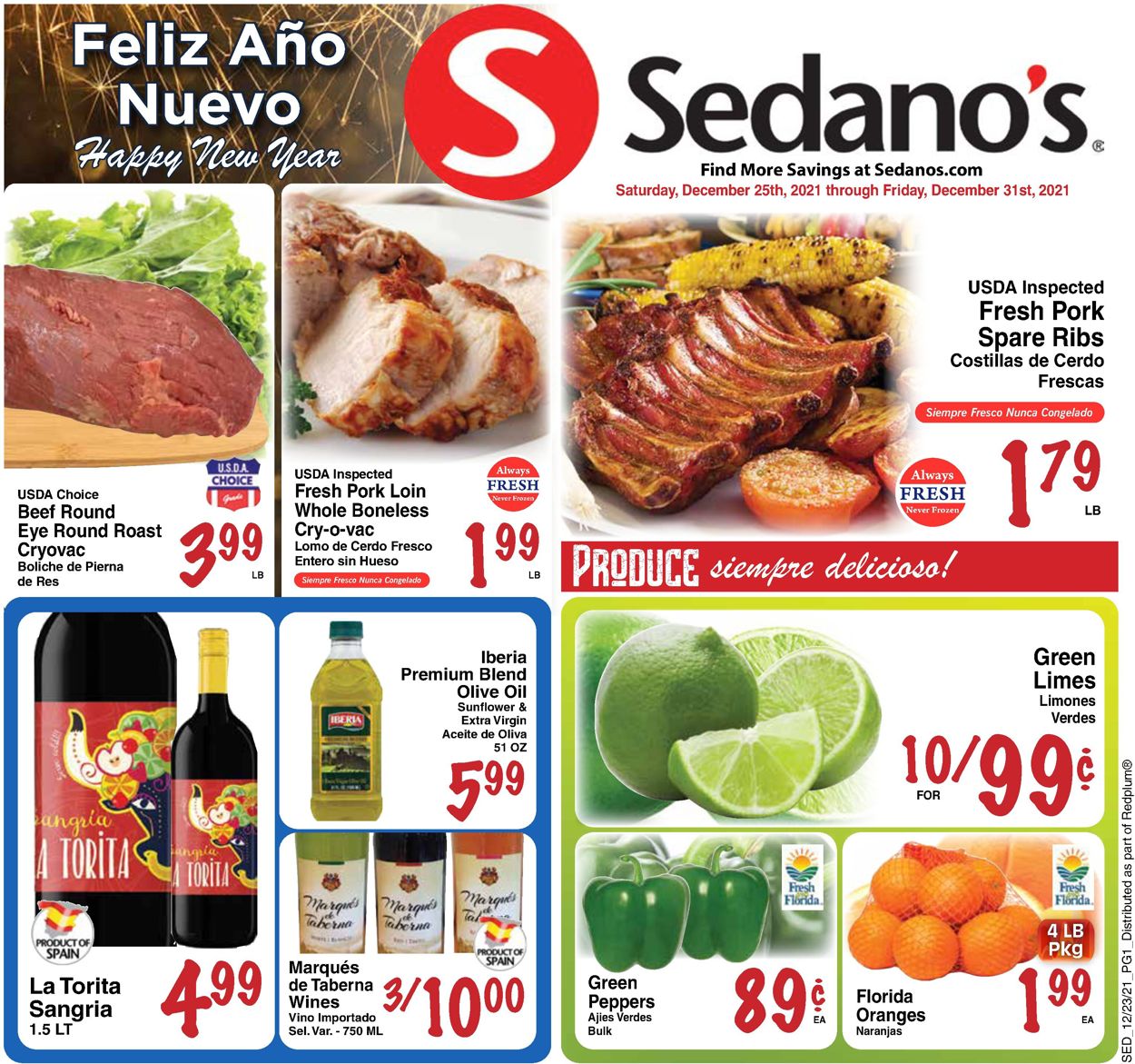 Sedano's Weekly Ad Circular - valid 12/25-12/31/2021