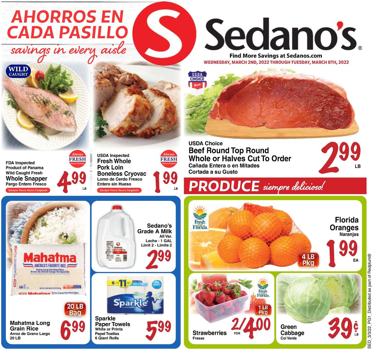 Sedano's Weekly Ad Circular - valid 03/02-03/08/2022