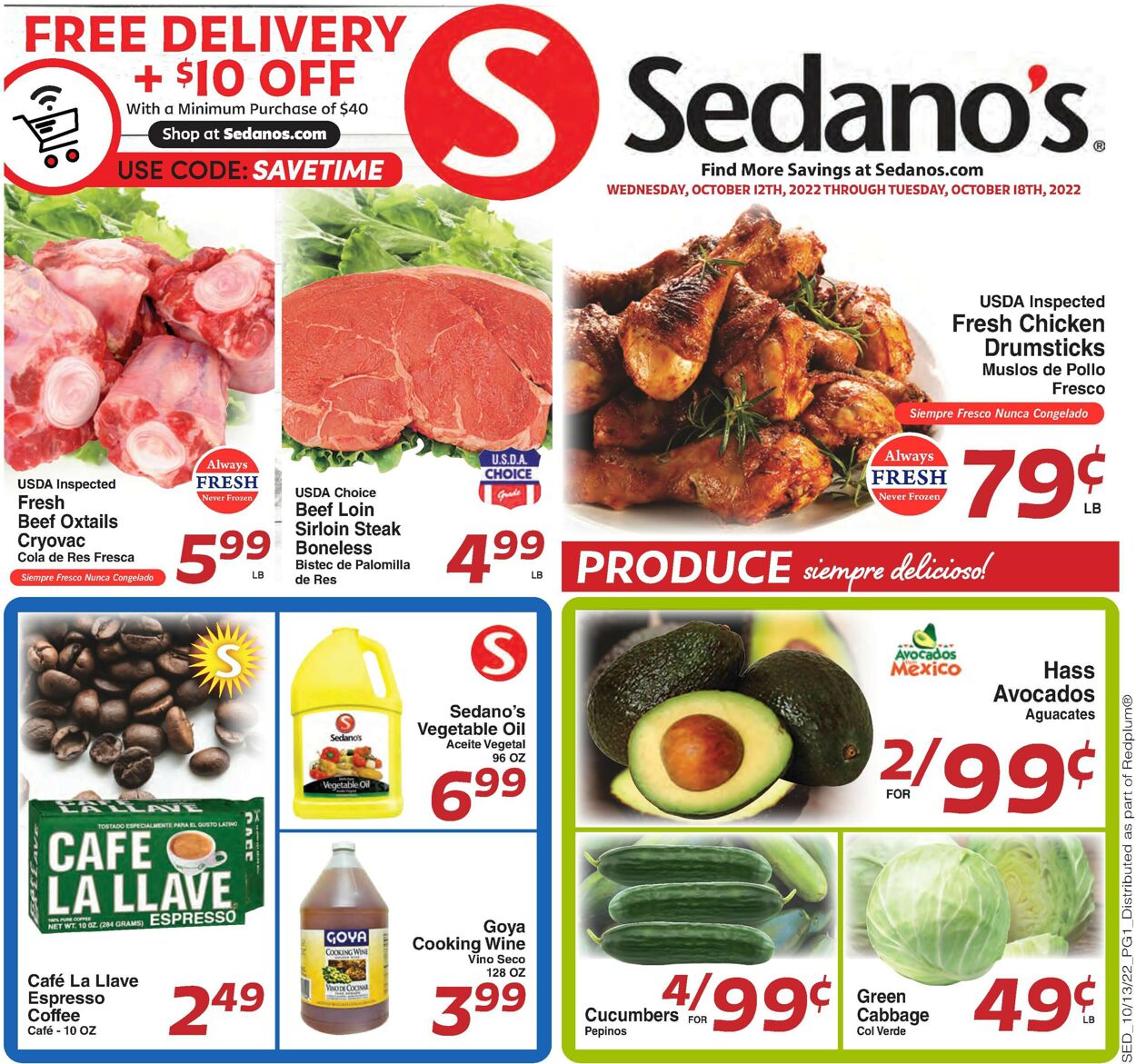 Sedano's Weekly Ad Circular - valid 10/12-10/18/2022
