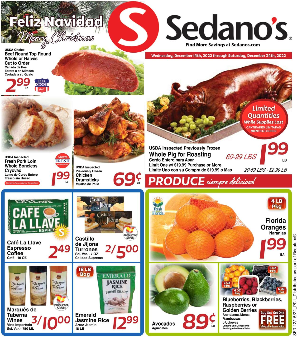 Sedano's Weekly Ad Circular - valid 12/14-12/24/2022