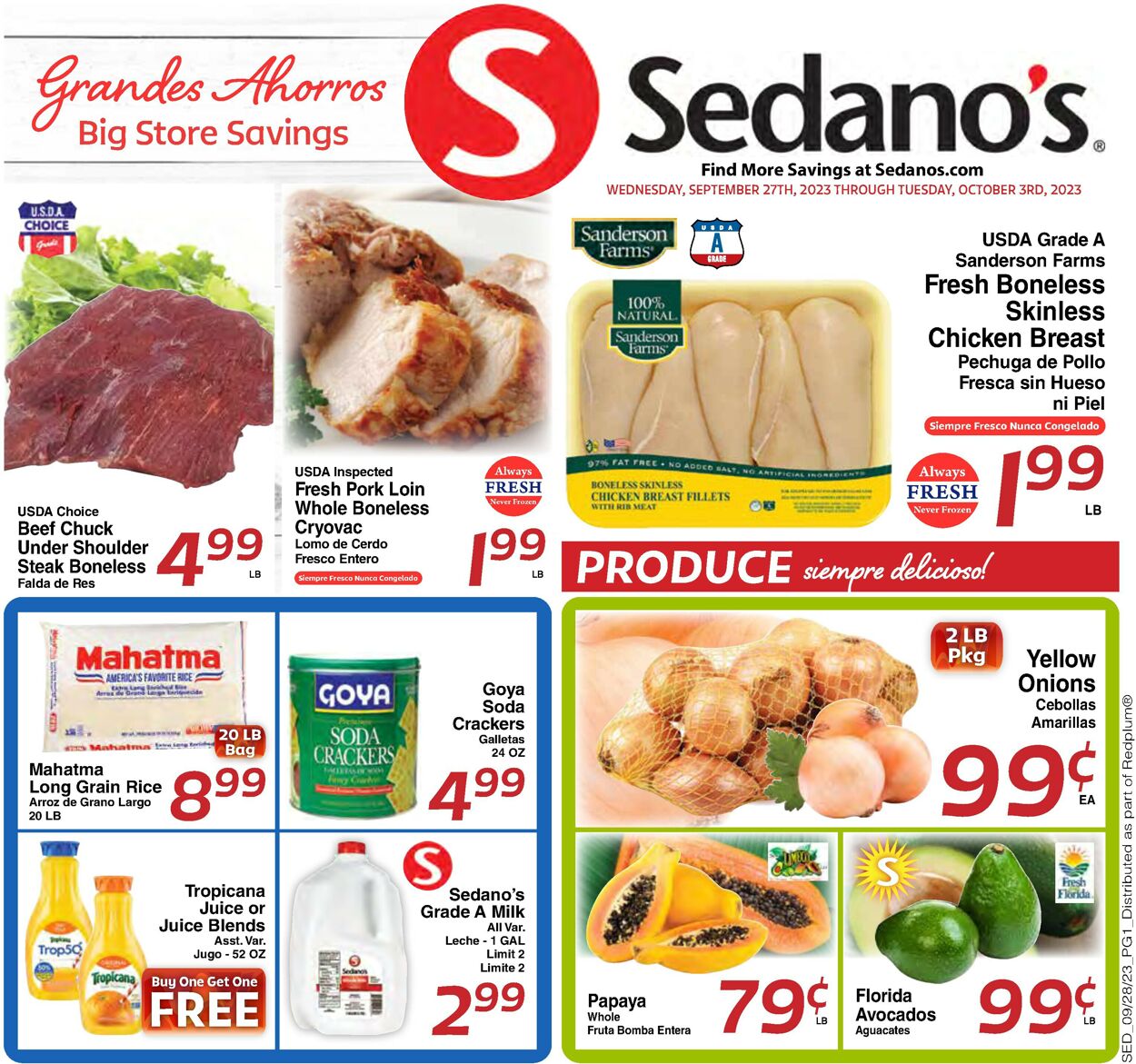 Sedano's Weekly Ad Circular - valid 09/27-10/03/2023