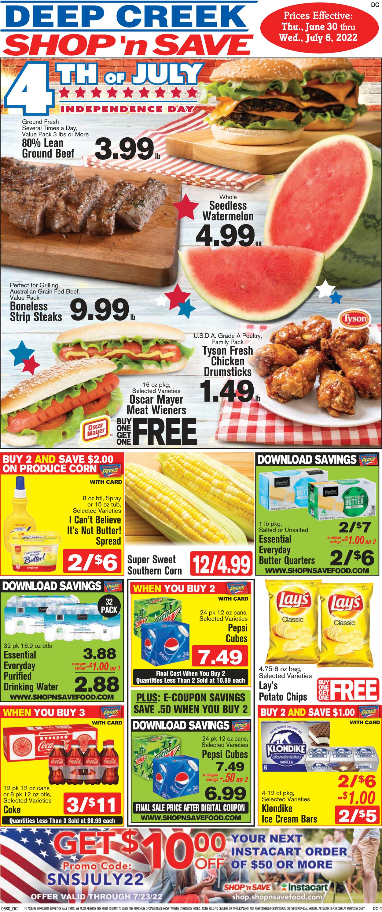 Shop ‘n Save Weekly Ad Circular - valid 06/30-07/06/2022