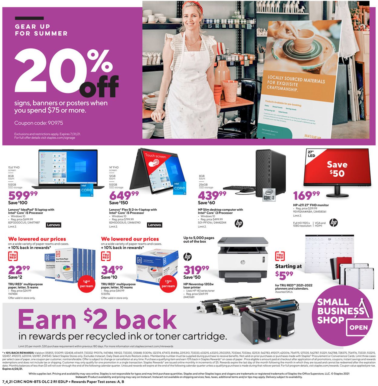 Staples Weekly Ad Circular - valid 07/04-07/10/2021 (Page 2)