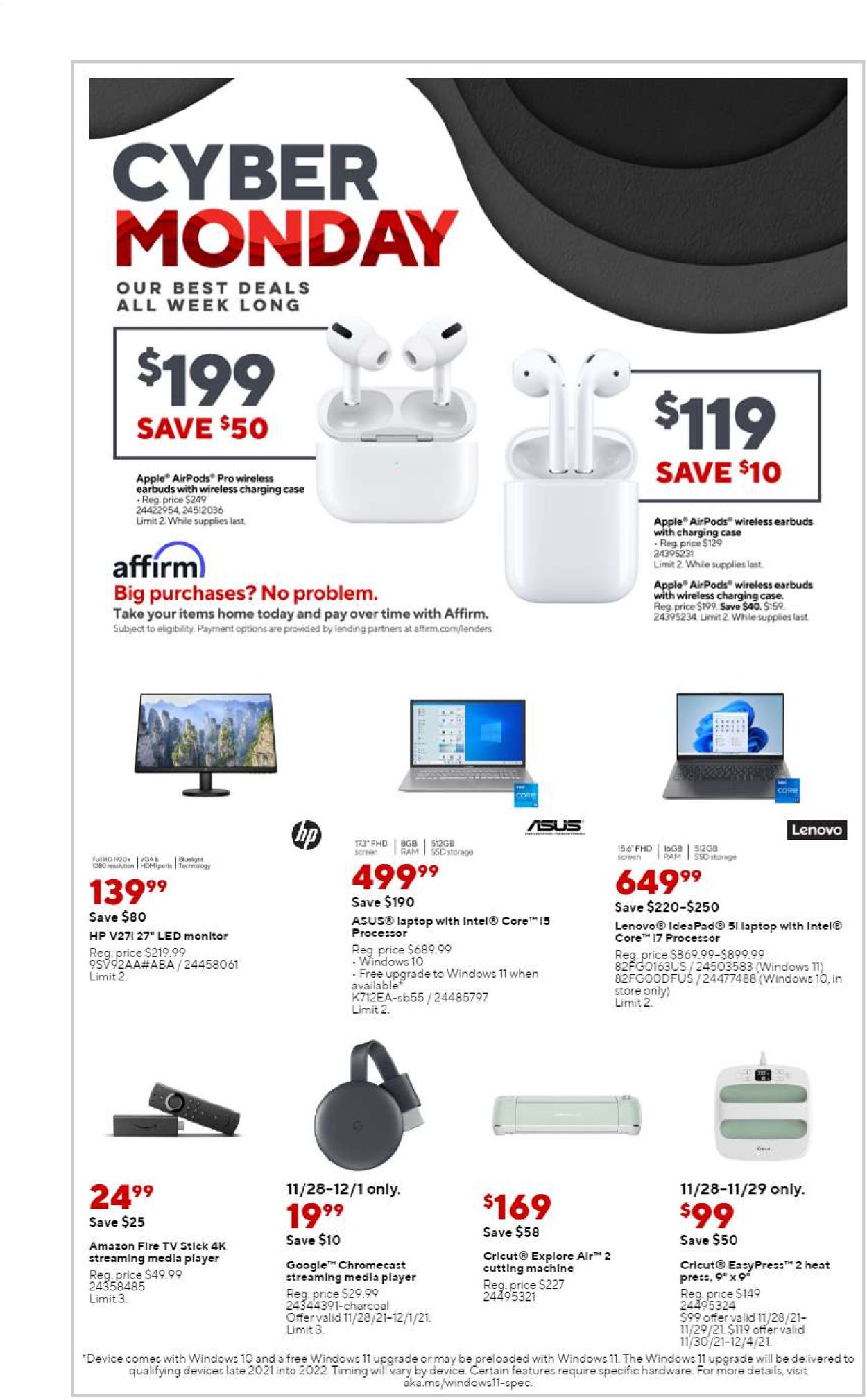 Staples CYBER MONDAY 2021 Weekly Ad Circular - valid 11/28-12/04/2021