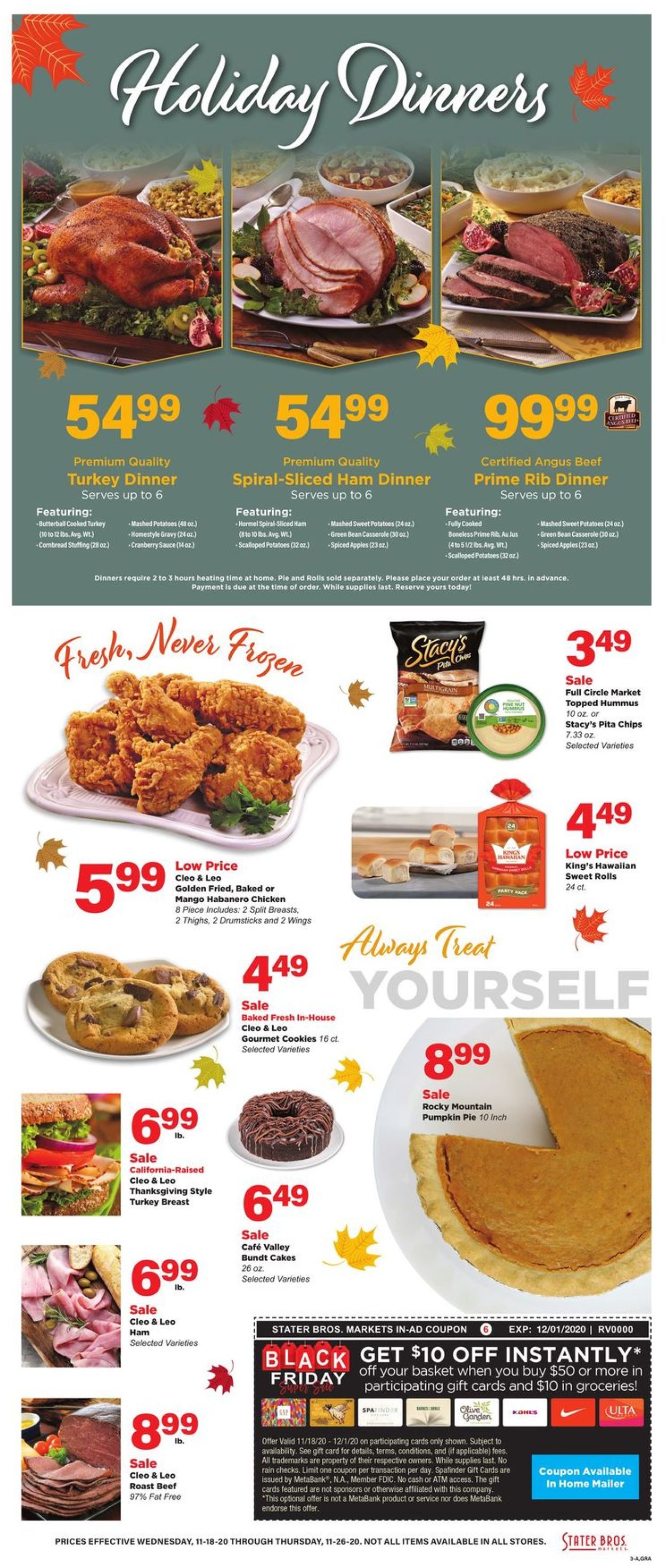 Stater Bros. Thanksgiving ad 2020 Weekly Ad Circular - valid 11/18-11/26/2020 (Page 3)