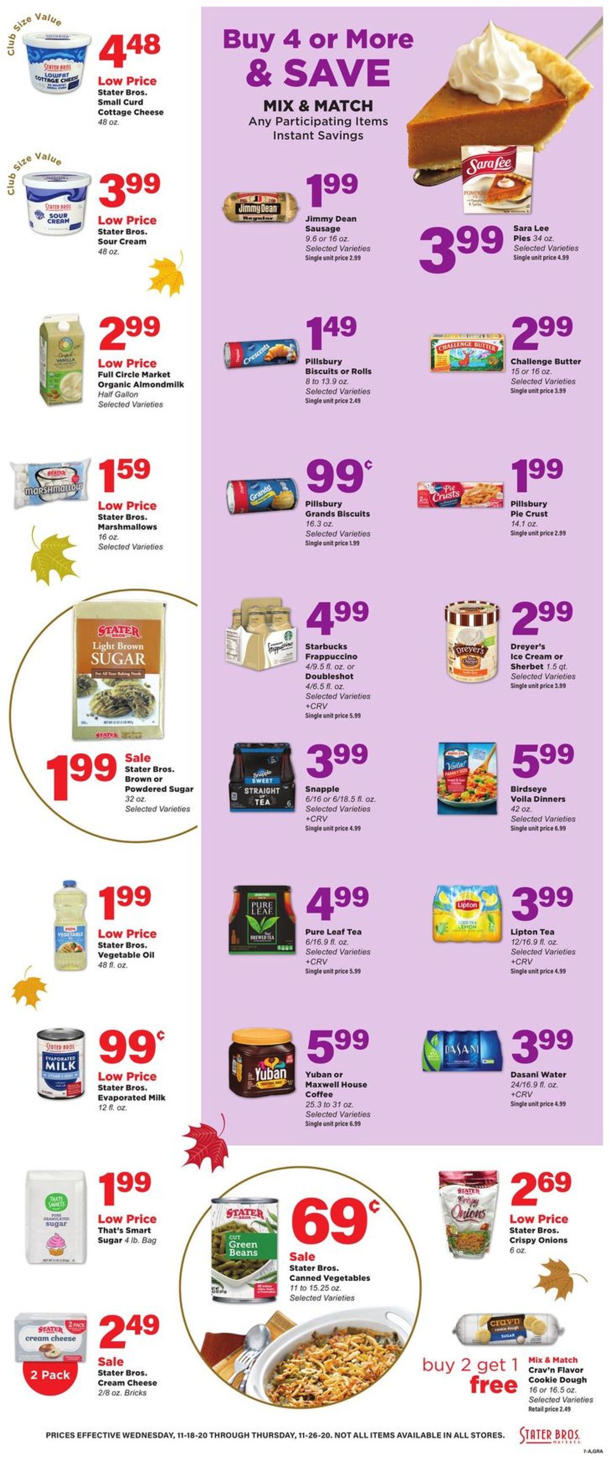 Stater Bros. Thanksgiving ad 2020 Weekly Ad Circular - valid 11/18-11/26/2020 (Page 7)