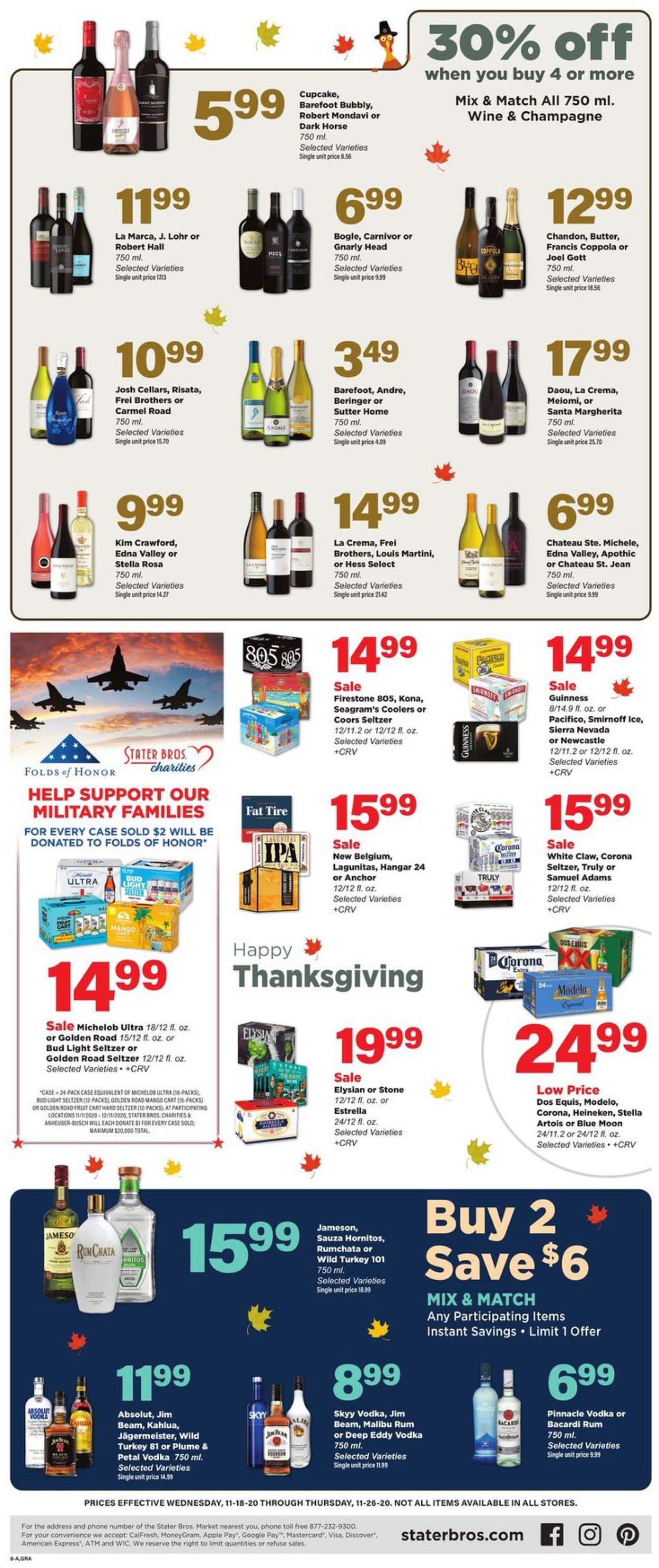 Stater Bros. Thanksgiving ad 2020 Weekly Ad Circular - valid 11/18-11/26/2020 (Page 8)
