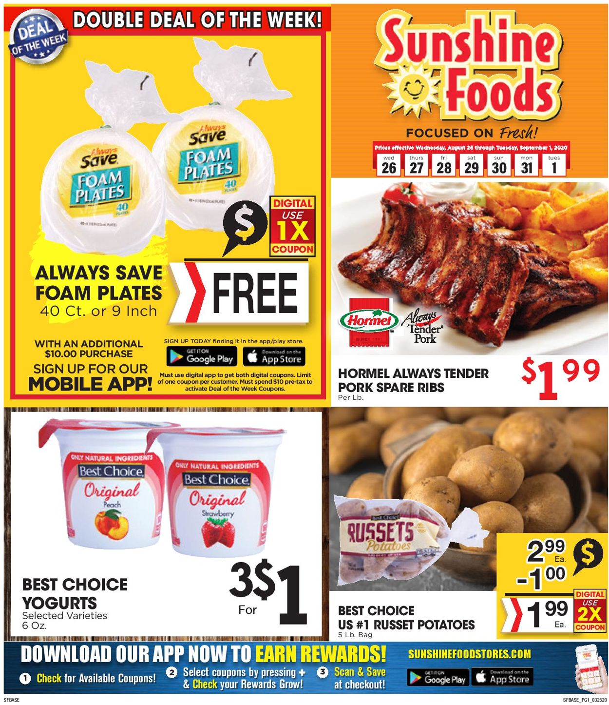 Sunshine Foods Weekly Ad Circular - valid 08/26-09/01/2020