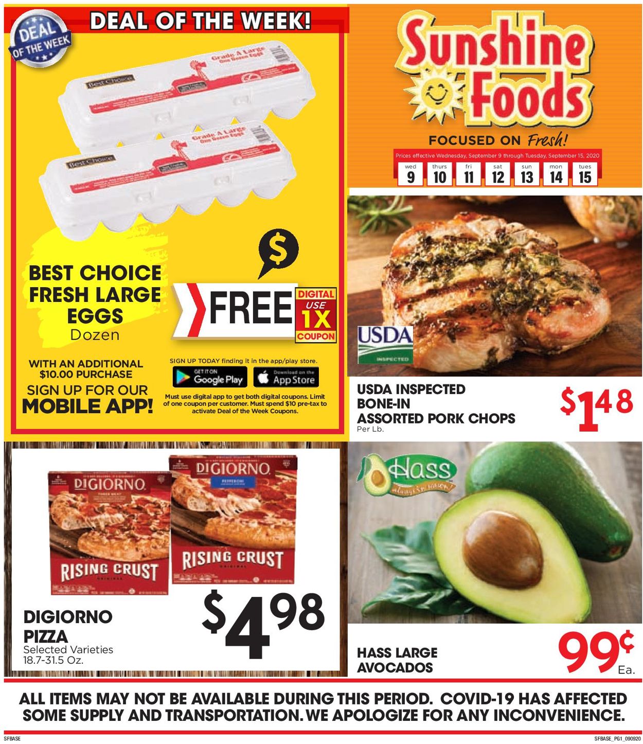 Sunshine Foods Weekly Ad Circular - valid 09/09-09/15/2020