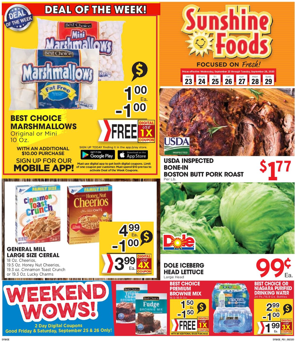Sunshine Foods Weekly Ad Circular - valid 09/23-09/29/2020