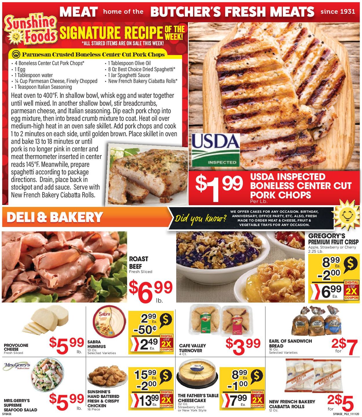 Sunshine Foods Weekly Ad Circular - valid 11/11-11/17/2020 (Page 3)