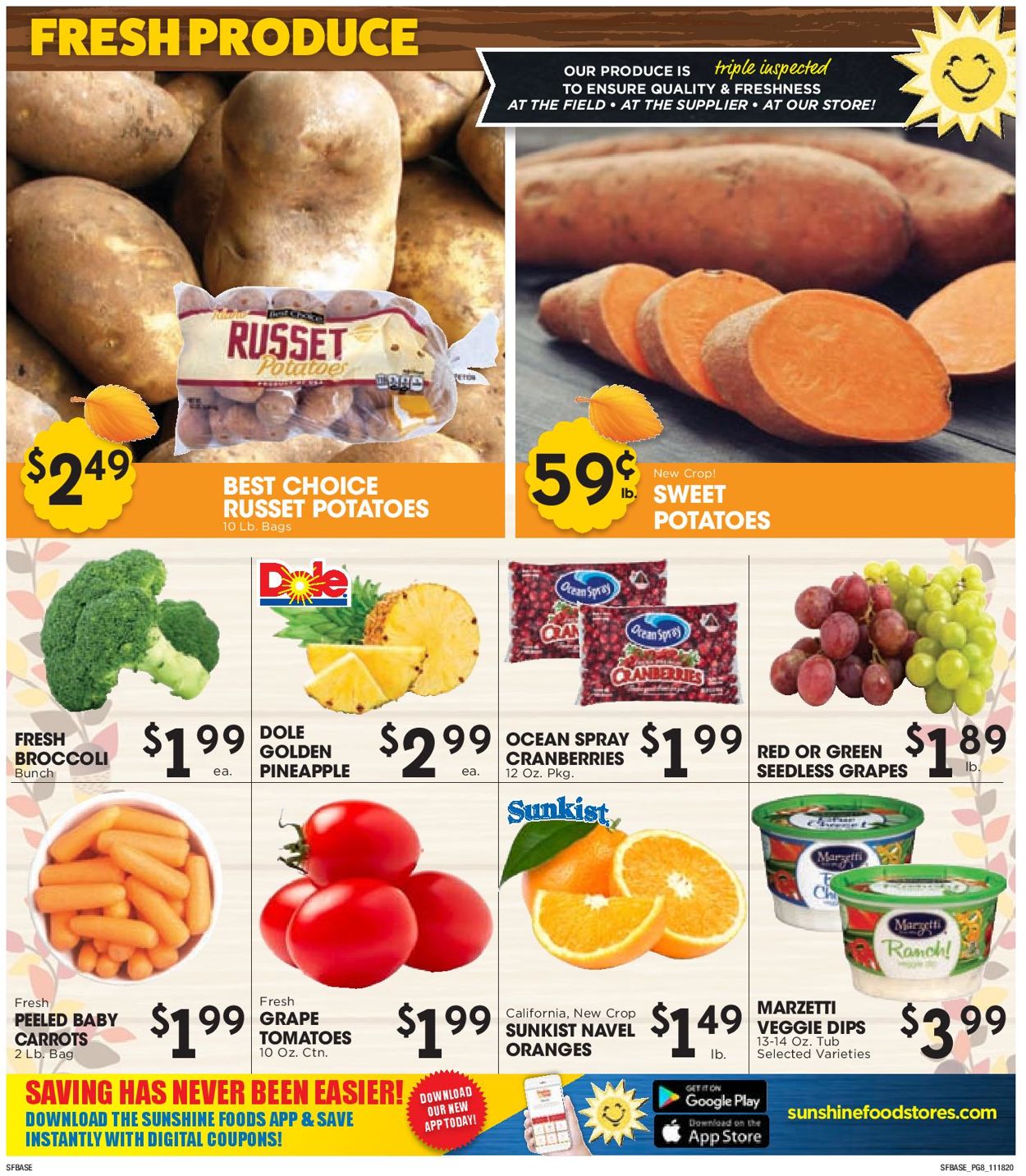 Sunshine Foods Thanksgiving ad 2020 Weekly Ad Circular - valid 11/18-11/26/2020 (Page 8)